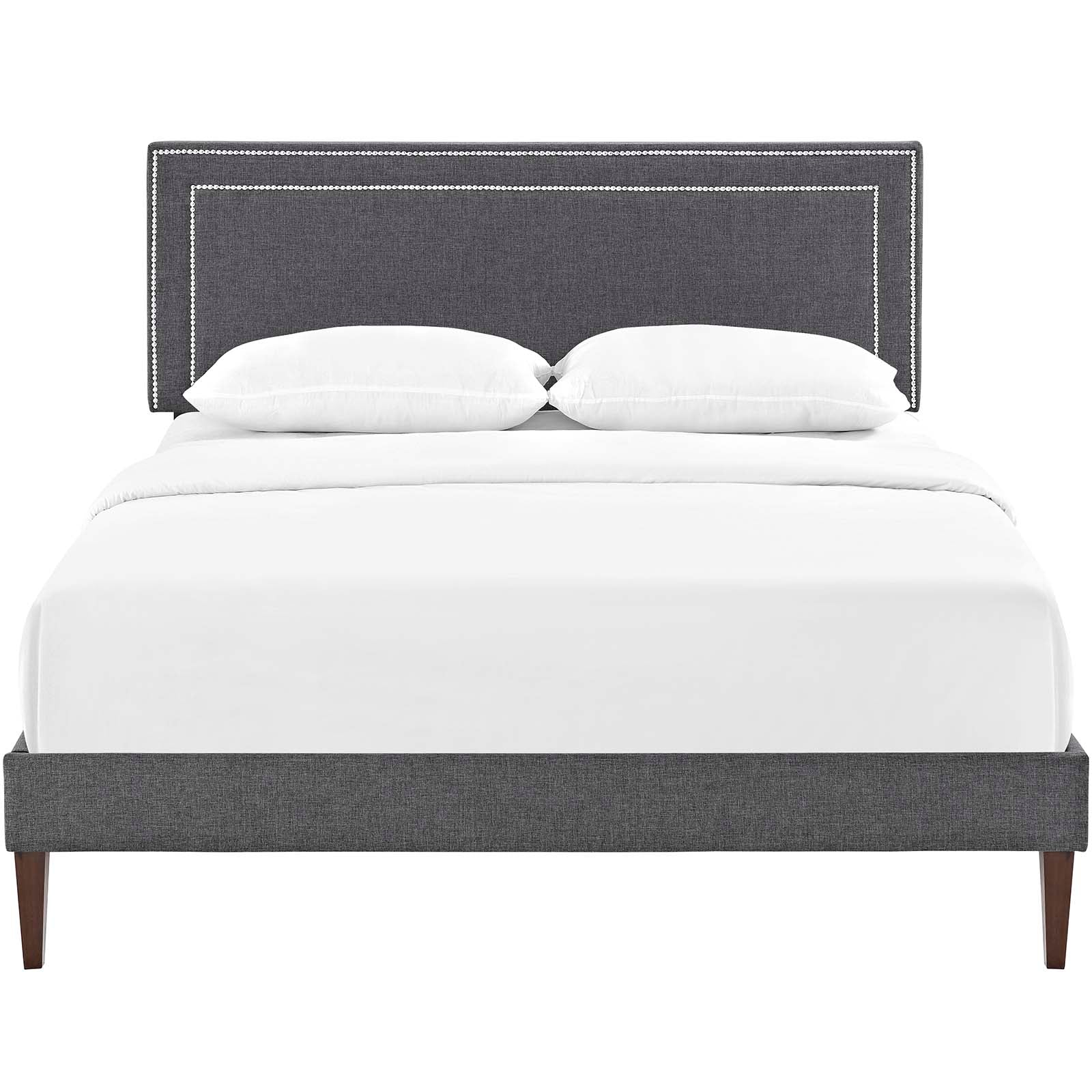 Virginia Full Fabric Platform Bed with Squared Tapered Legs