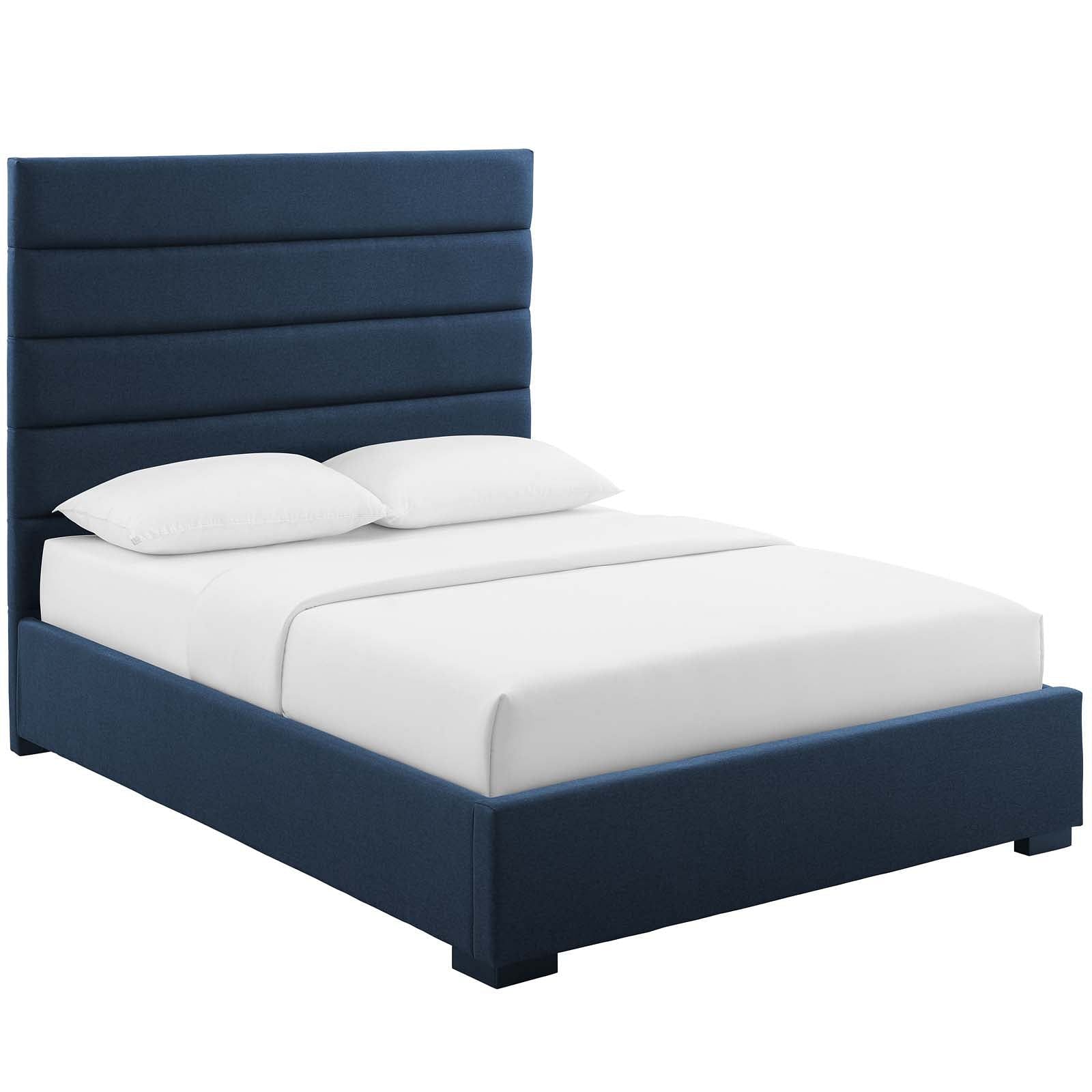 Genevieve Queen Upholstered Fabric Platform Bed