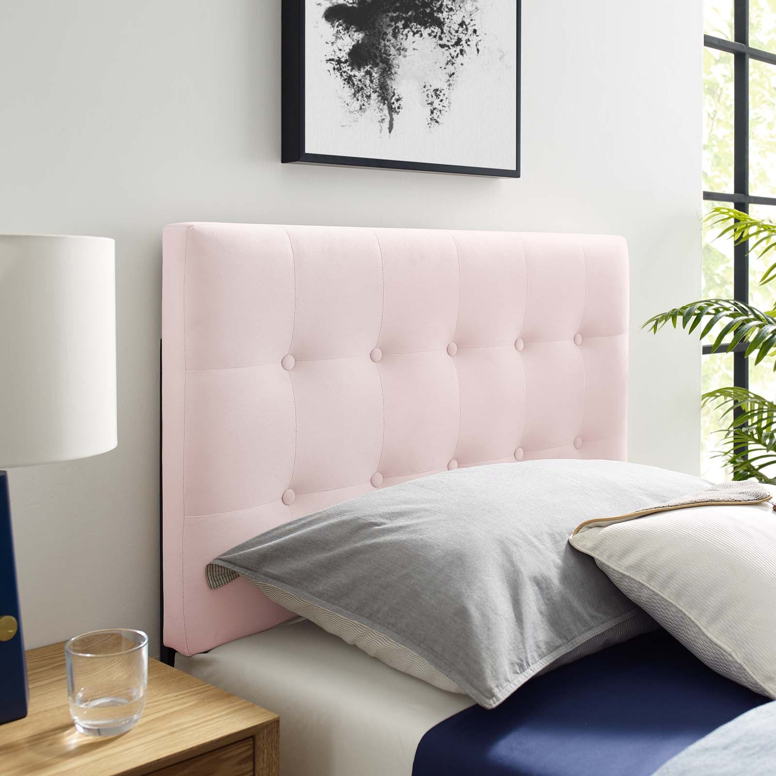 Emily Twin Biscuit Tufted Performance Velvet Headboard