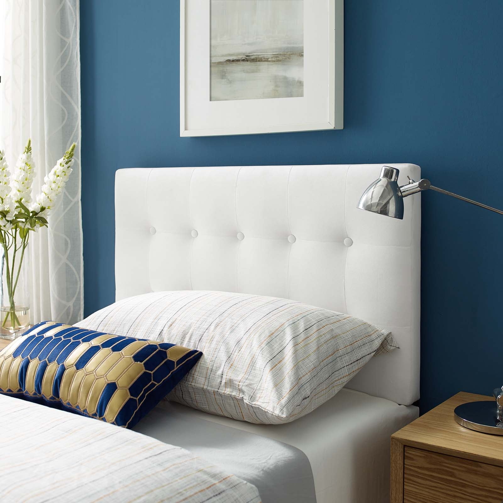 Emily Twin Biscuit Tufted Performance Velvet Headboard