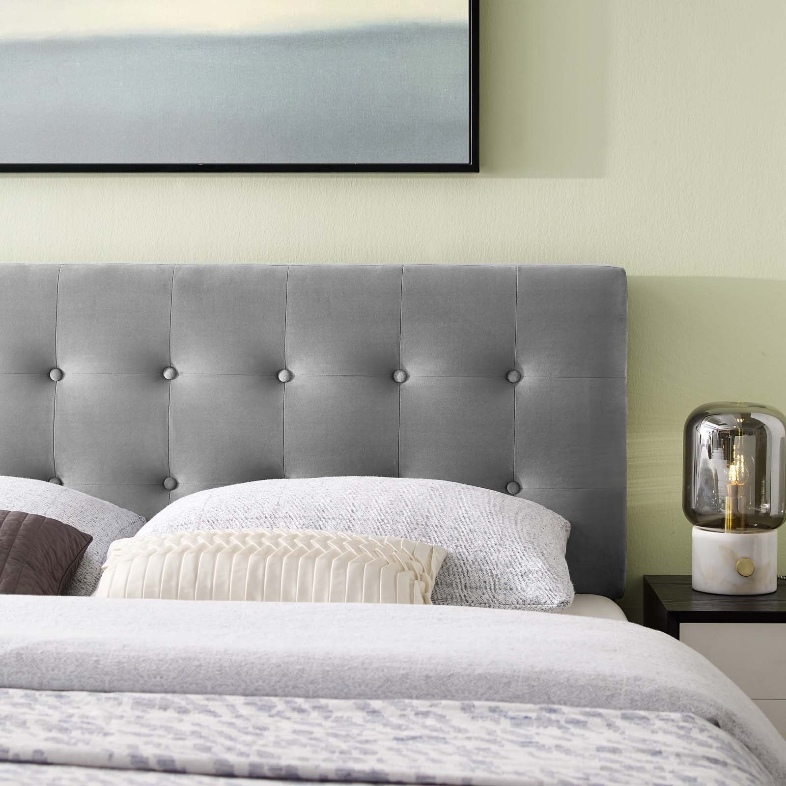 Emily King Biscuit Tufted Performance Velvet Headboard