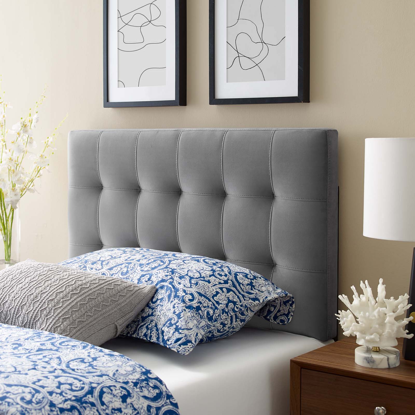 Lily Biscuit Tufted Twin Performance Velvet Headboard