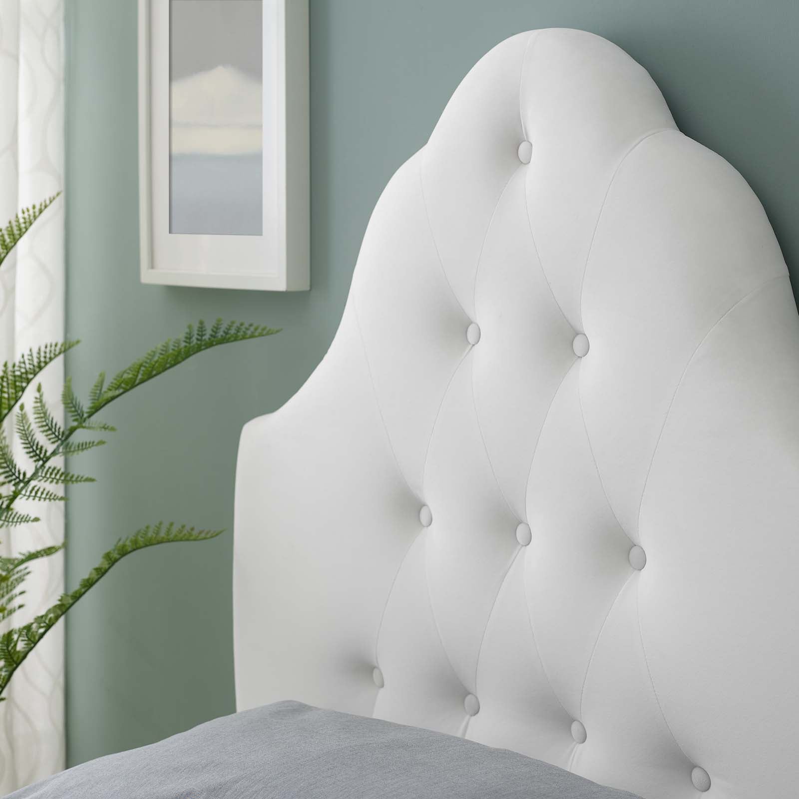 Sovereign Twin Diamond Tufted Performance Velvet Headboard