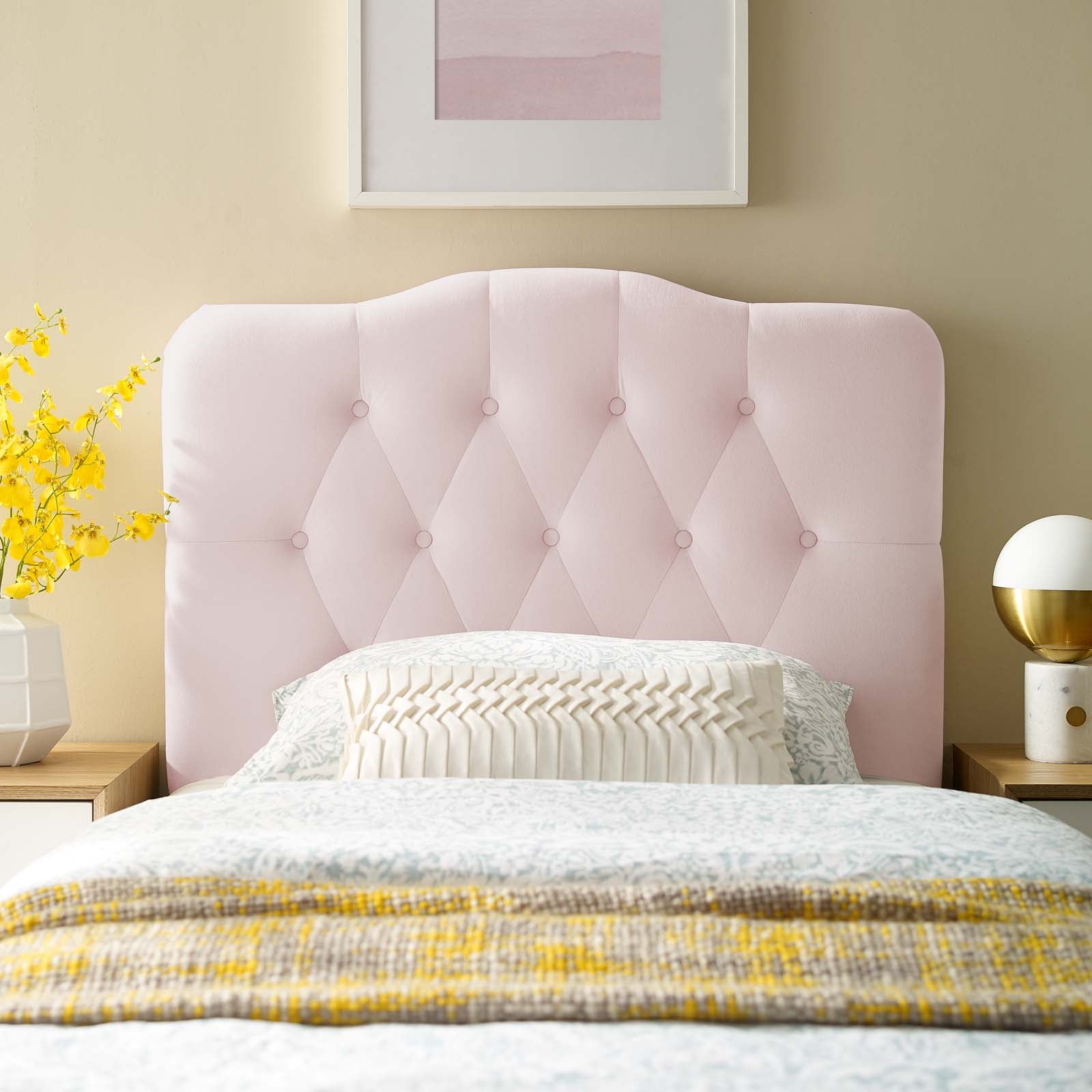 Annabel Twin Diamond Tufted Performance Velvet Headboard