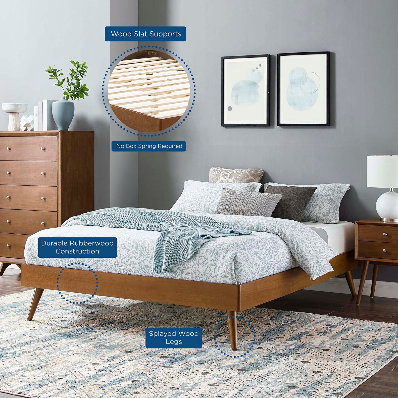 Margo Queen Wood Platform Bed Frame