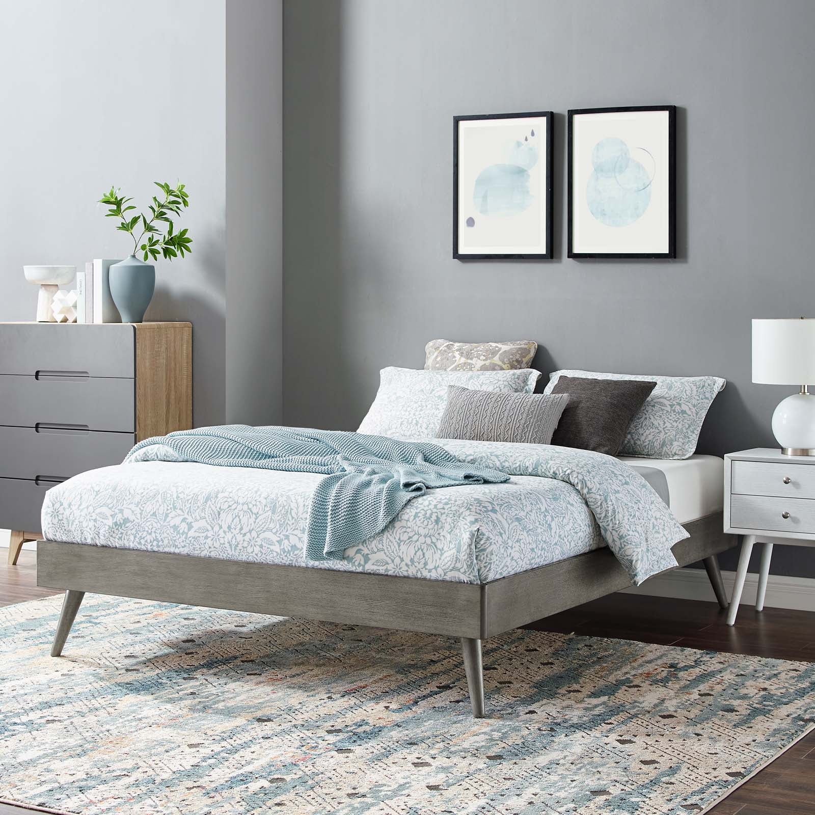 Margo King Wood Platform Bed Frame