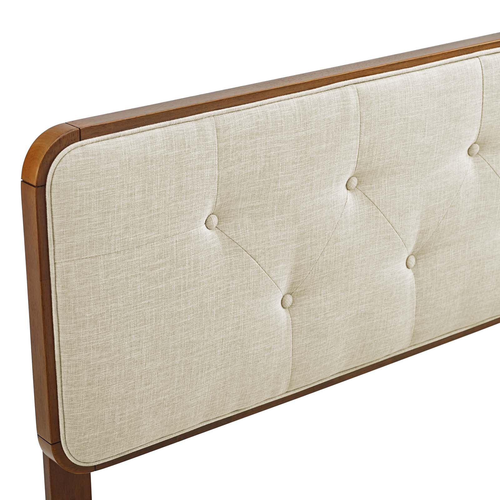 Collins Tufted Twin Fabric and Wood Headboard