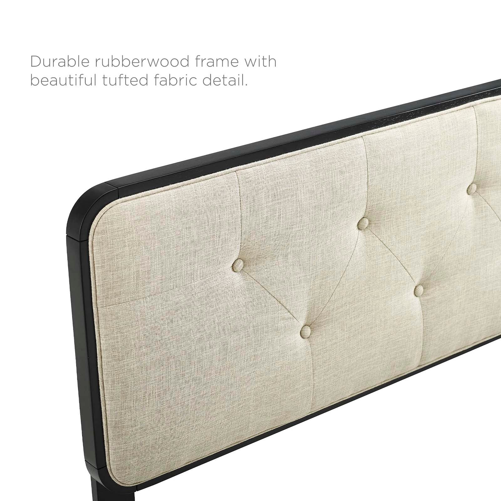 Collins Tufted Queen Fabric and Wood Headboard