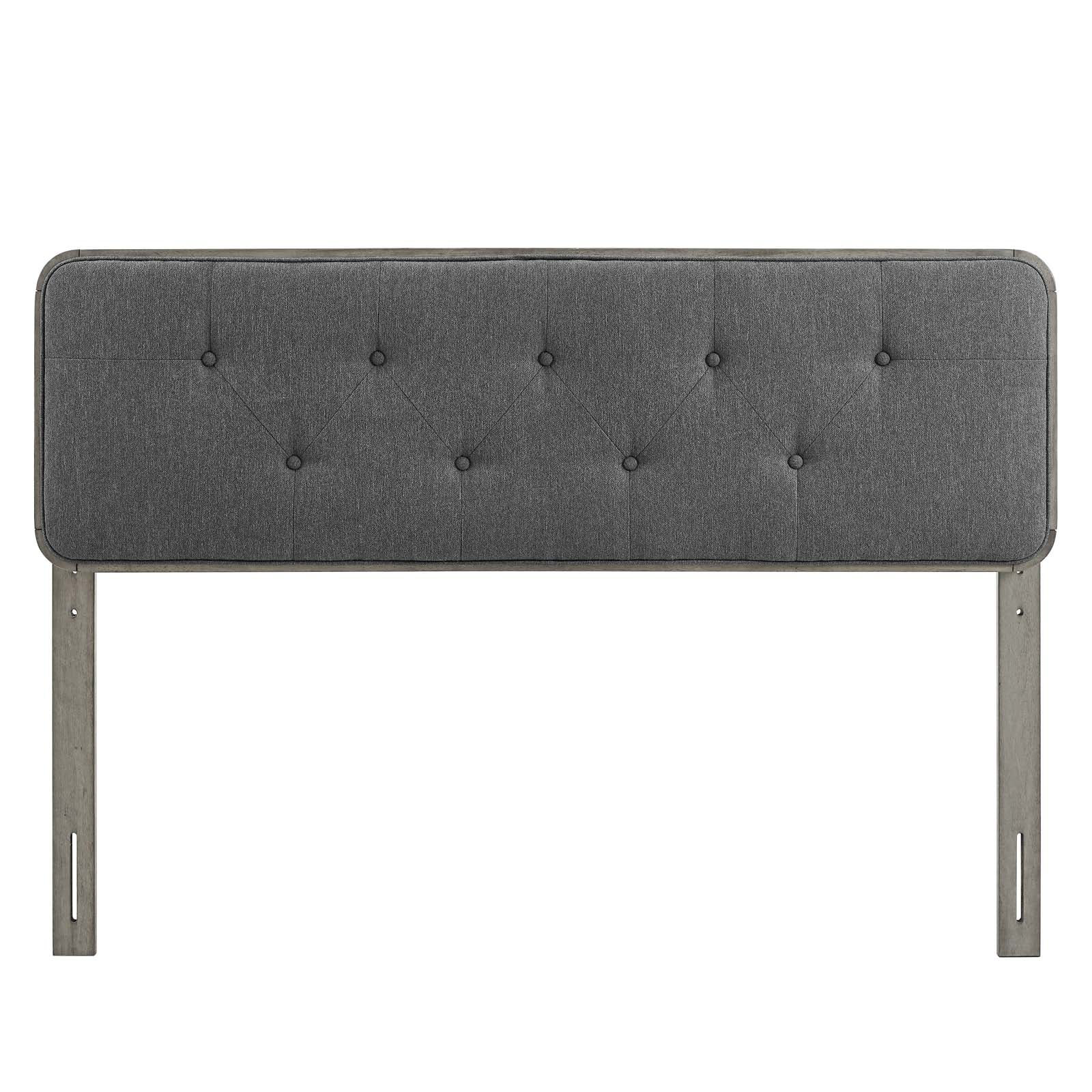 Collins Tufted King Fabric and Wood Headboard