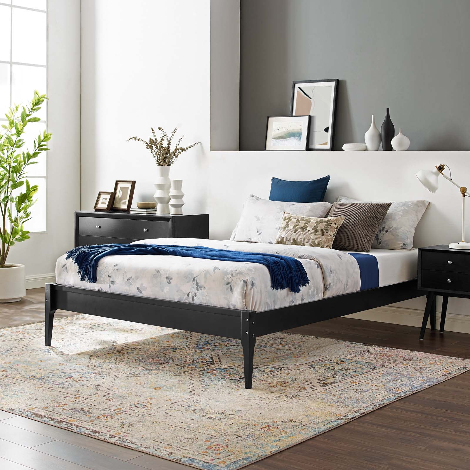 June Queen Wood Platform Bed Frame