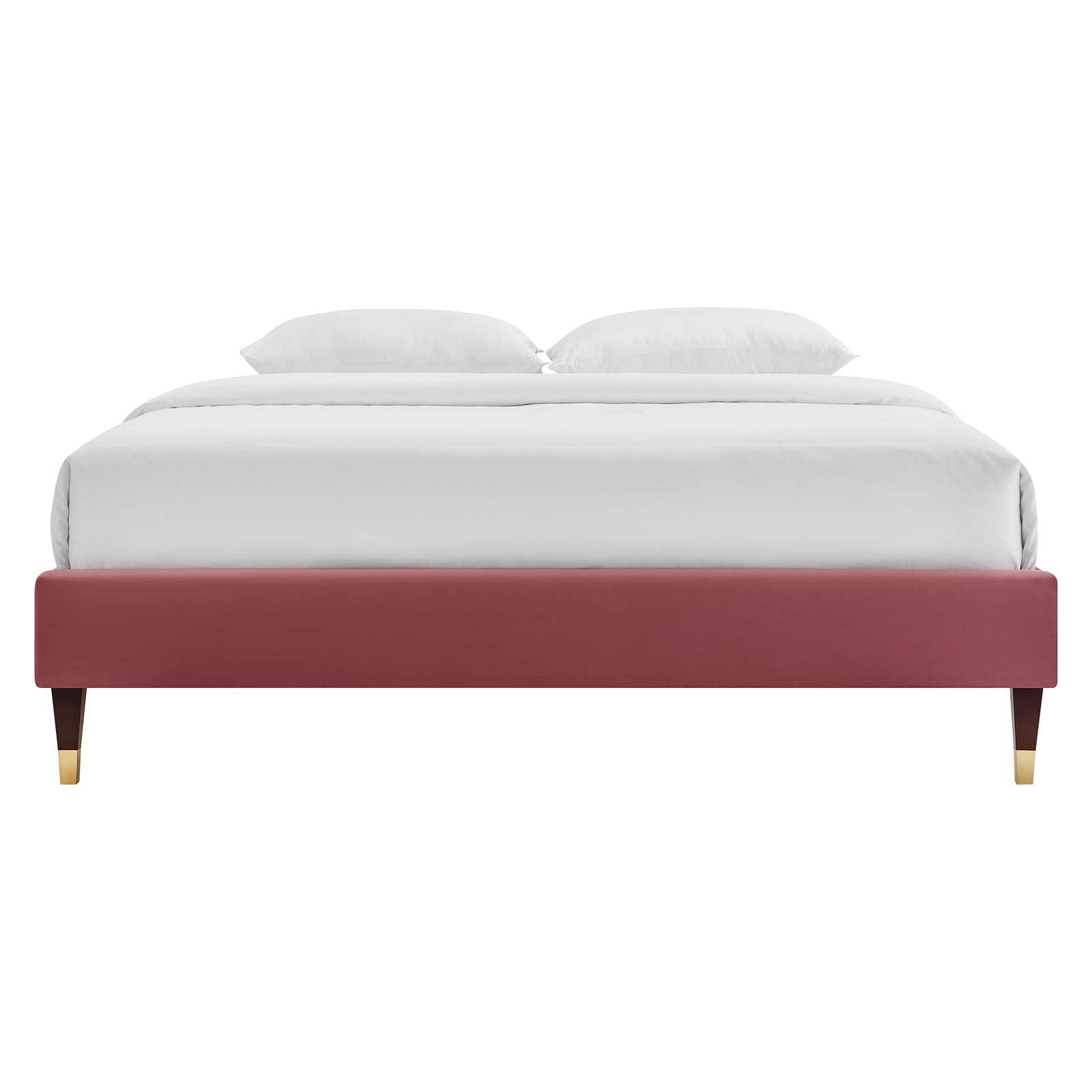 Harlow Twin Performance Velvet Platform Bed Frame