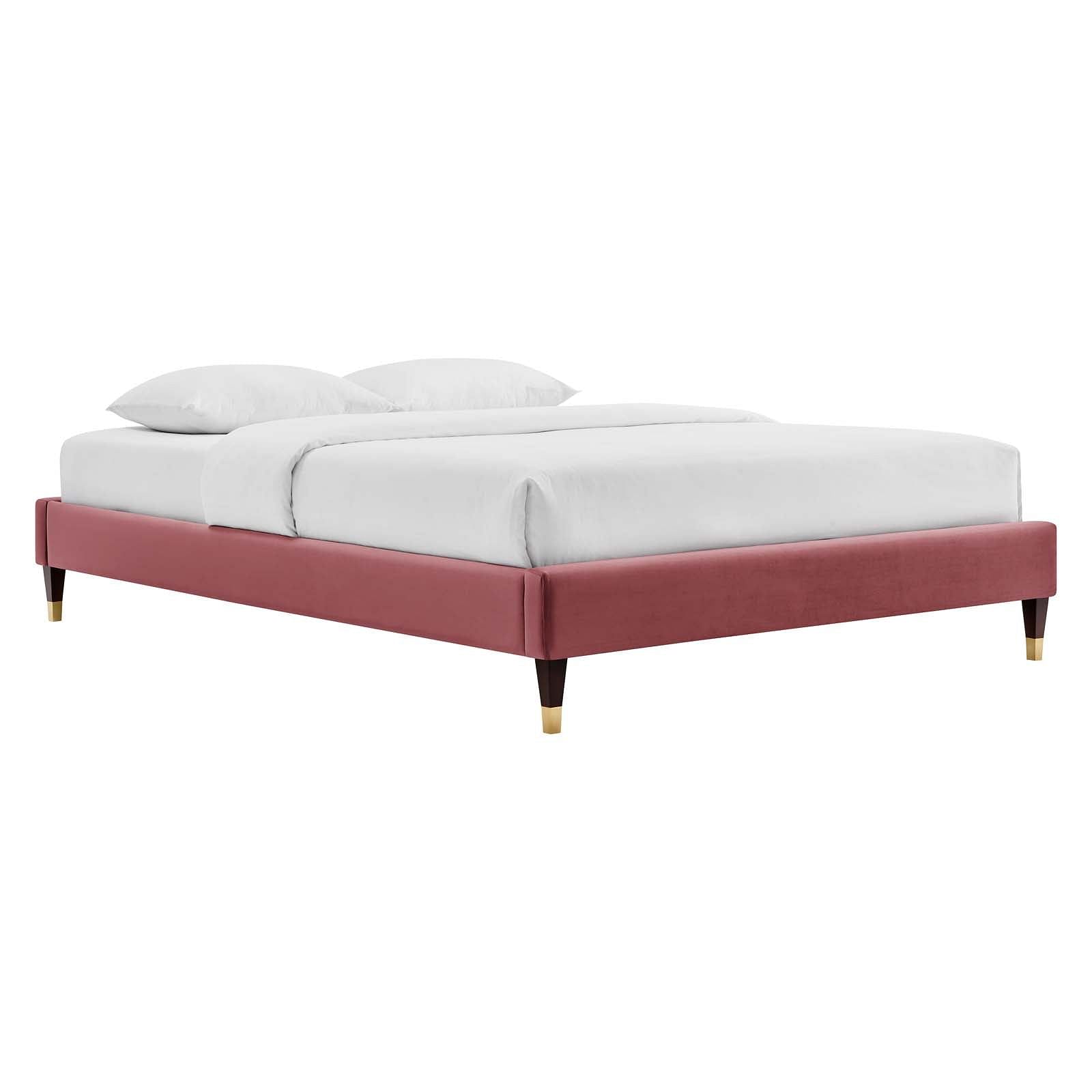 Harlow Queen Performance Velvet Platform Bed Frame