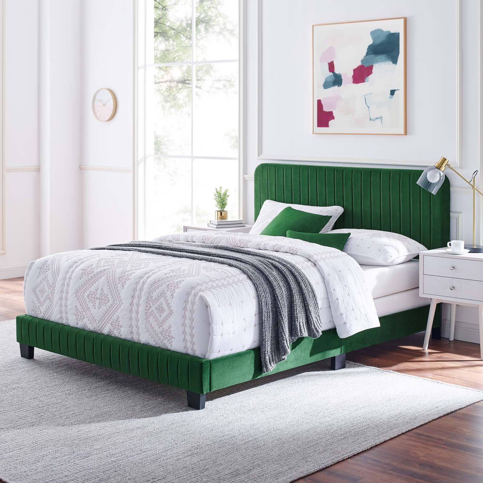 Celine Channel Tufted Performance Velvet King Bed