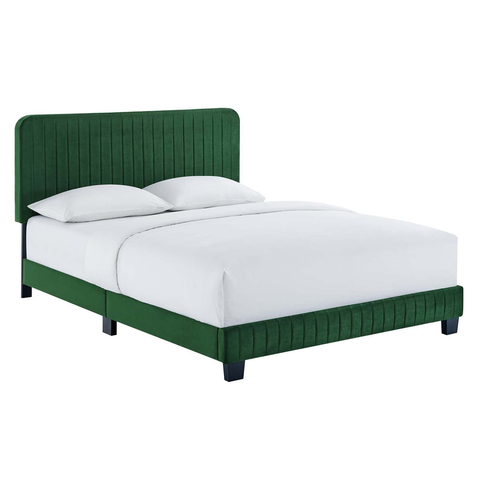 Celine Channel Tufted Performance Velvet King Platform Bed