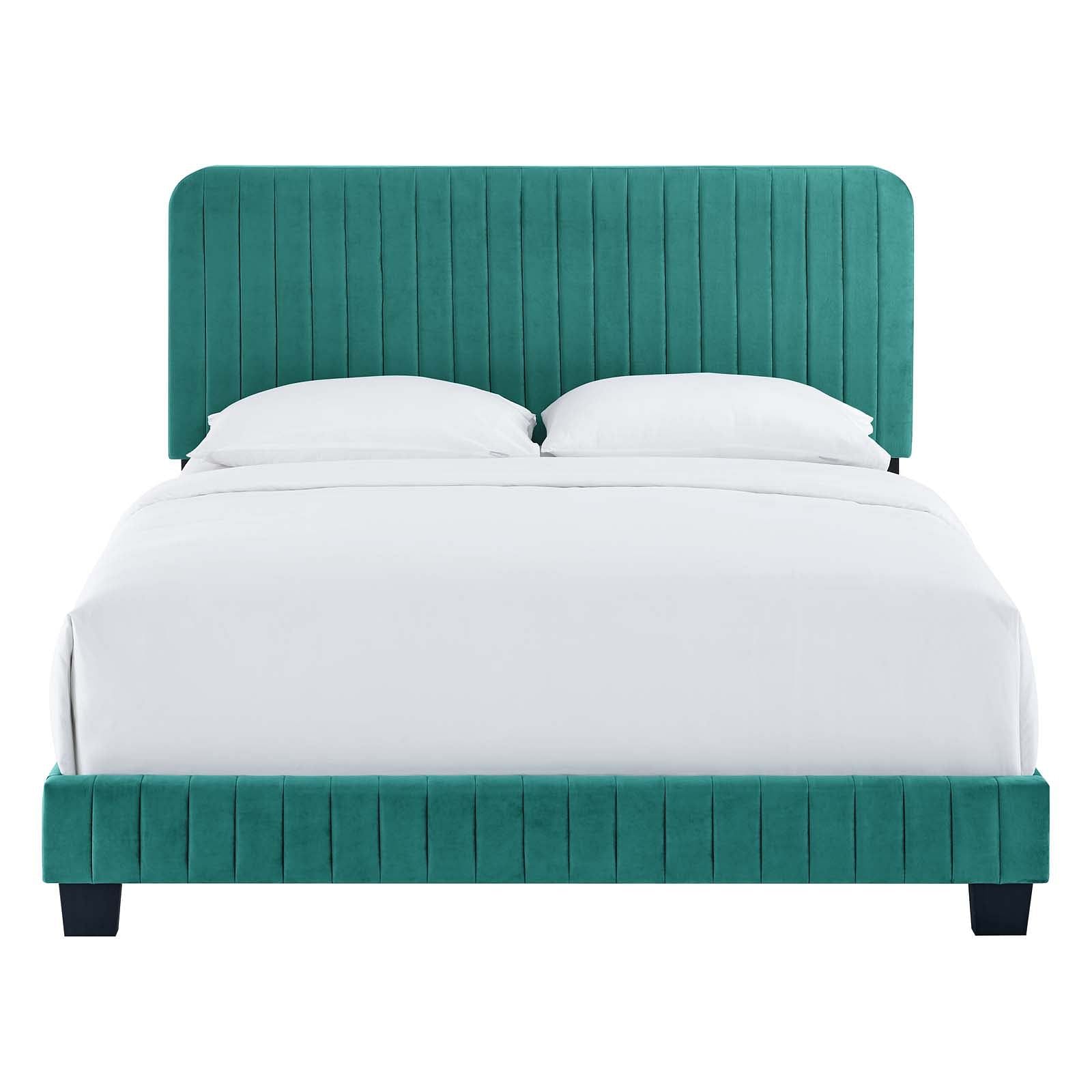 Celine Channel Tufted Performance Velvet King Platform Bed