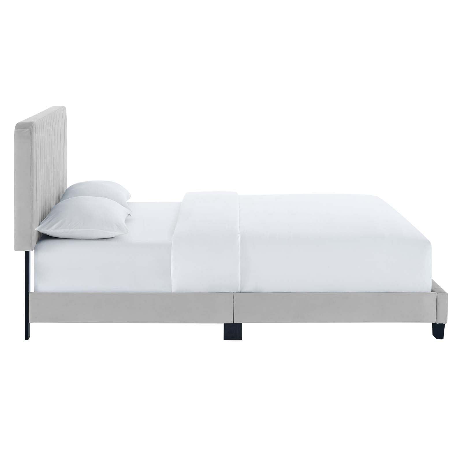 Celine Channel Tufted Performance Velvet Queen Platform Bed