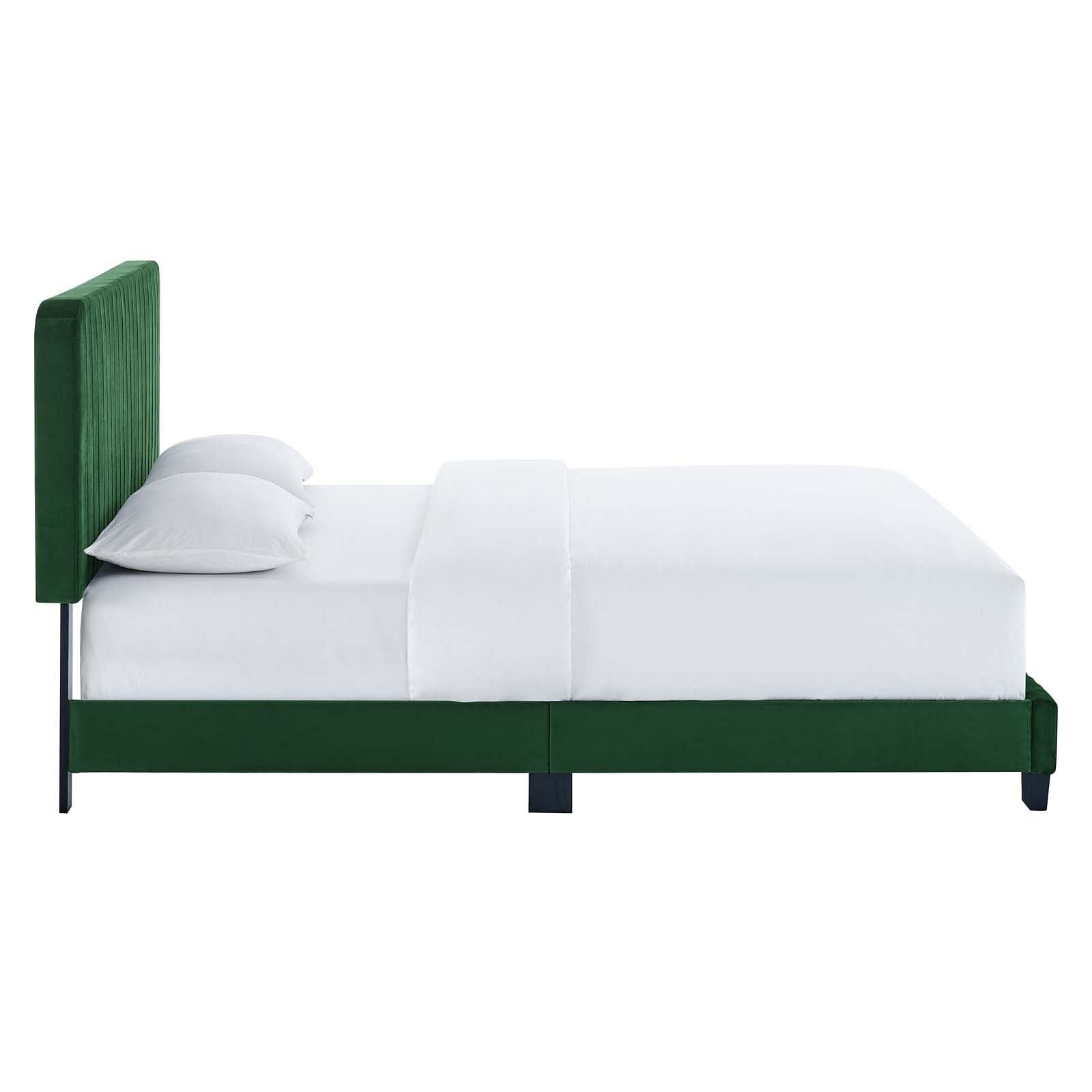 Celine Channel Tufted Performance Velvet Full Platform Bed