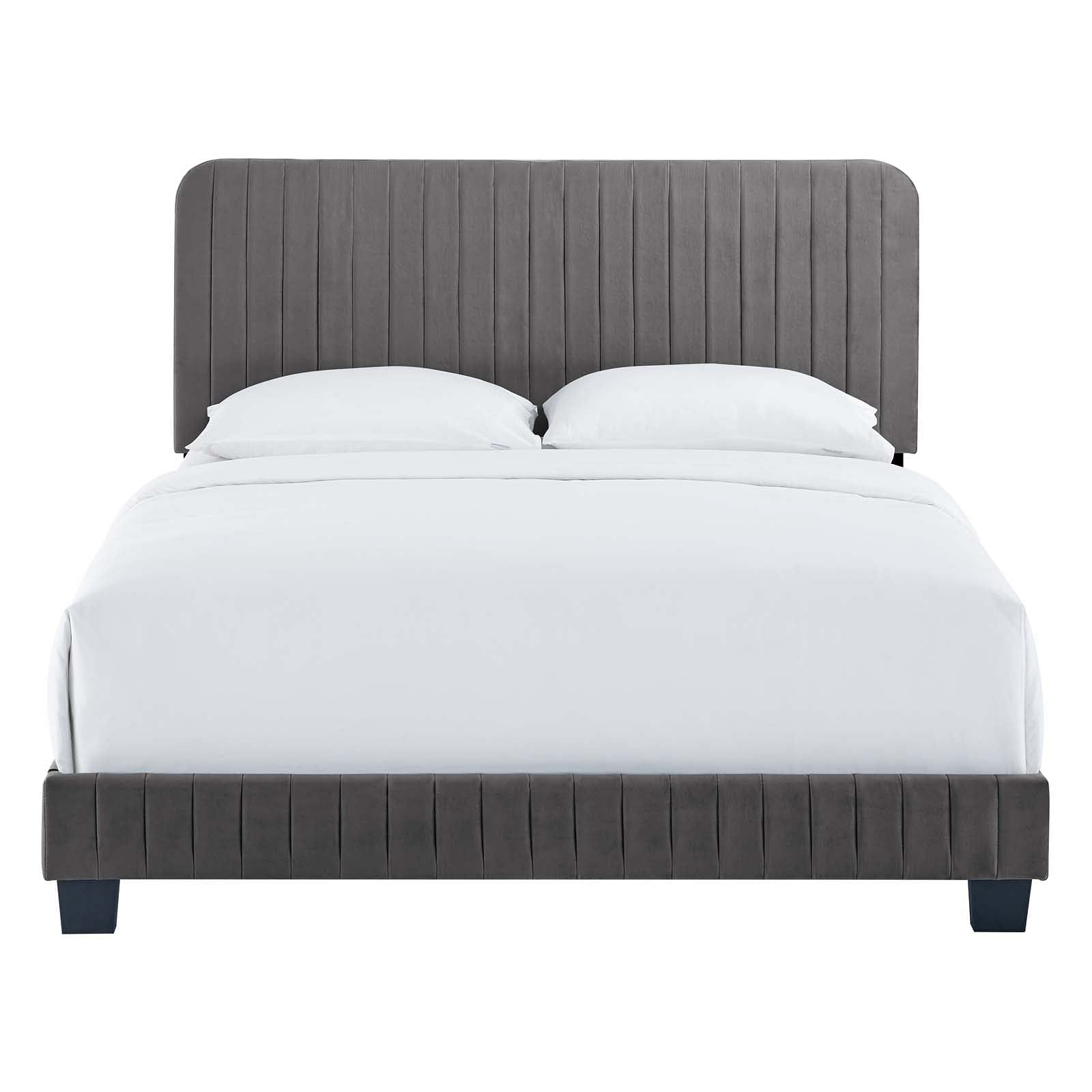 Celine Channel Tufted Performance Velvet Full Platform Bed