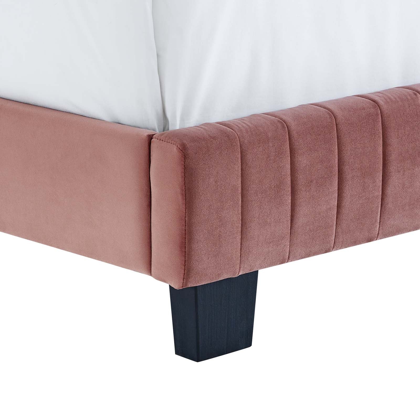 Celine Channel Tufted Performance Velvet Twin Platform Bed