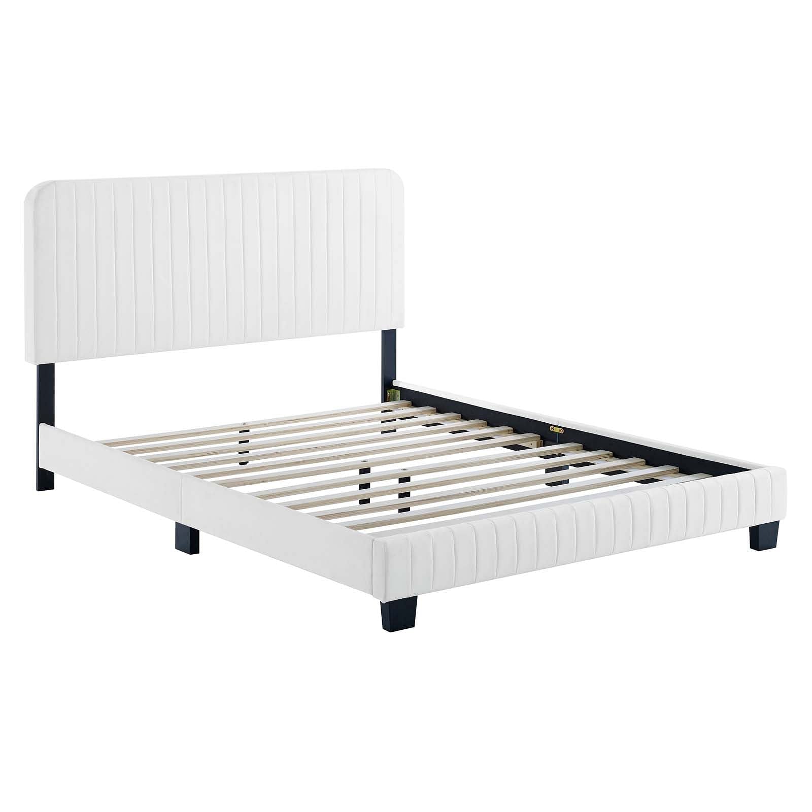 Celine Channel Tufted Performance Velvet Twin Platform Bed