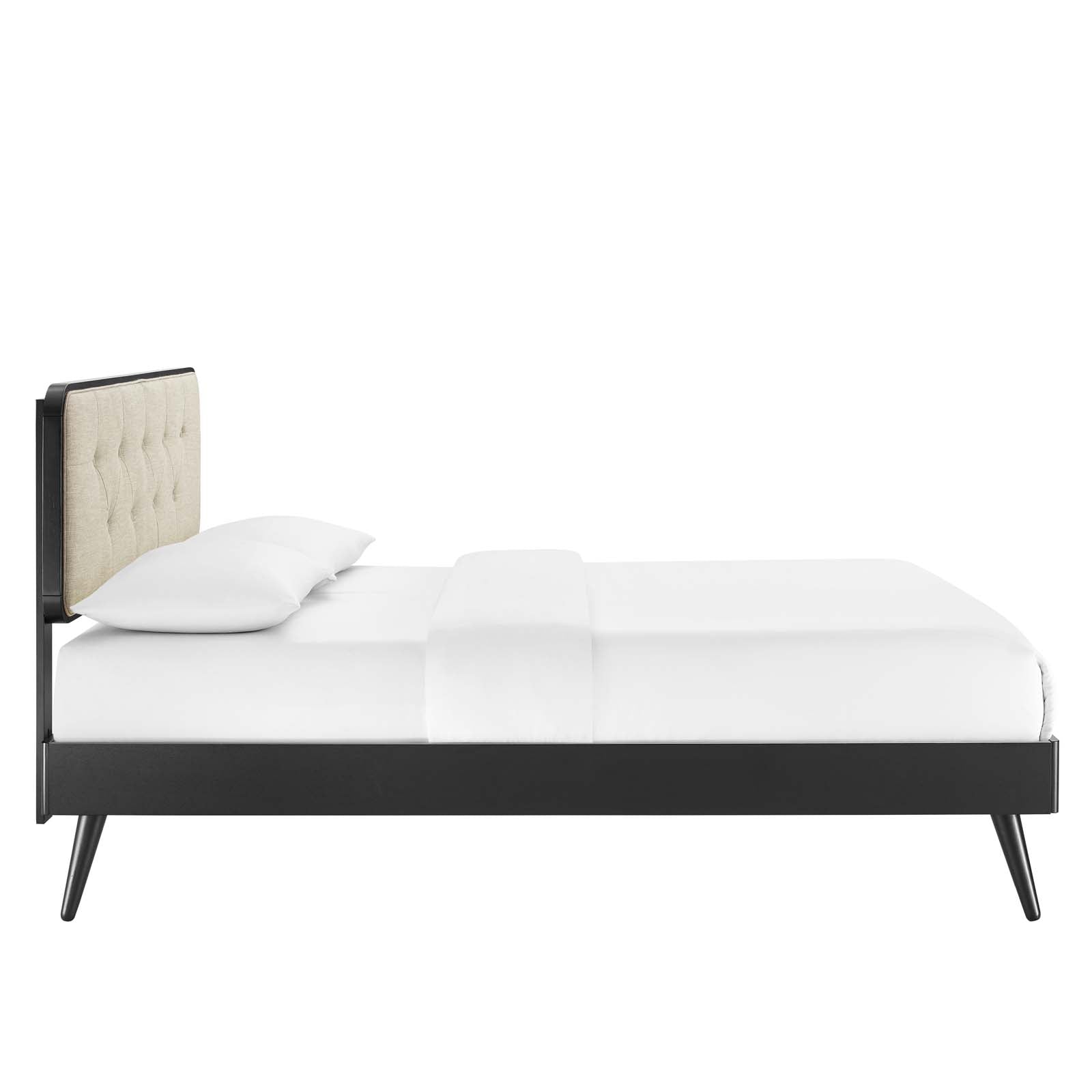 Bridgette Queen Wood Platform Bed With Splayed Legs