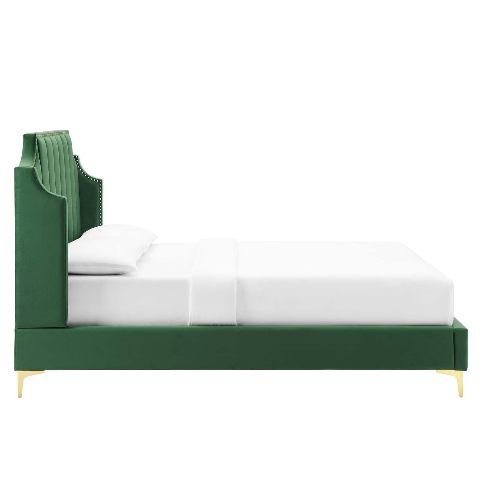 Daniella Performance Velvet Queen Platform Bed