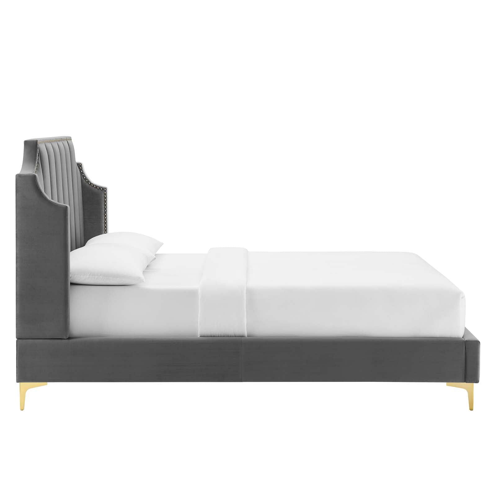 Daniella Performance Velvet Queen Platform Bed