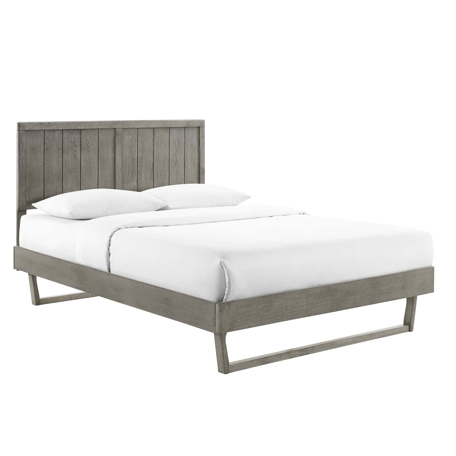 Alana Full Wood Platform Bed With Angular Frame