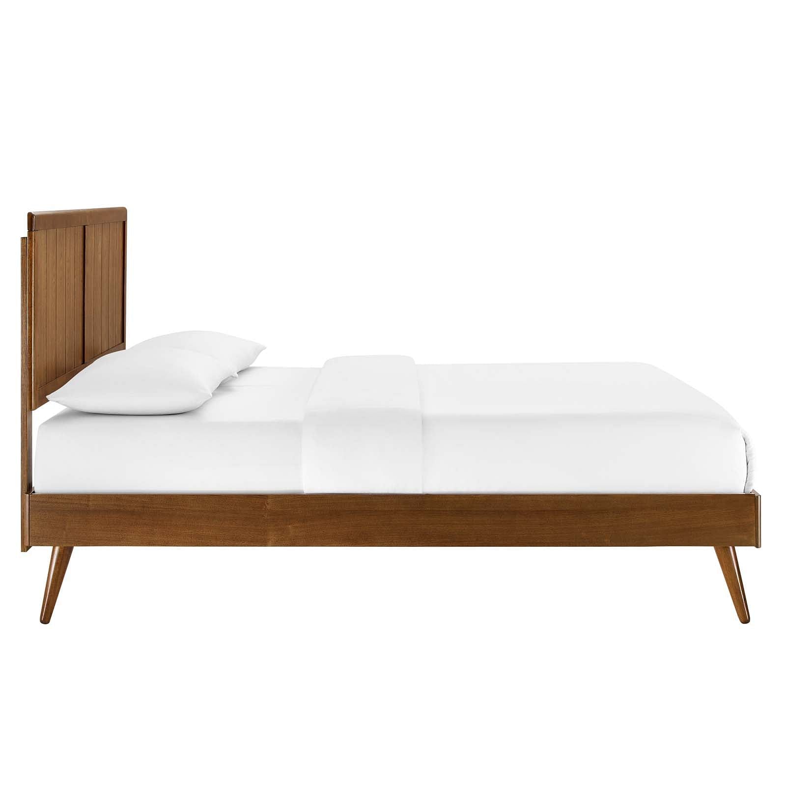 Alana Full Wood Platform Bed With Splayed Legs