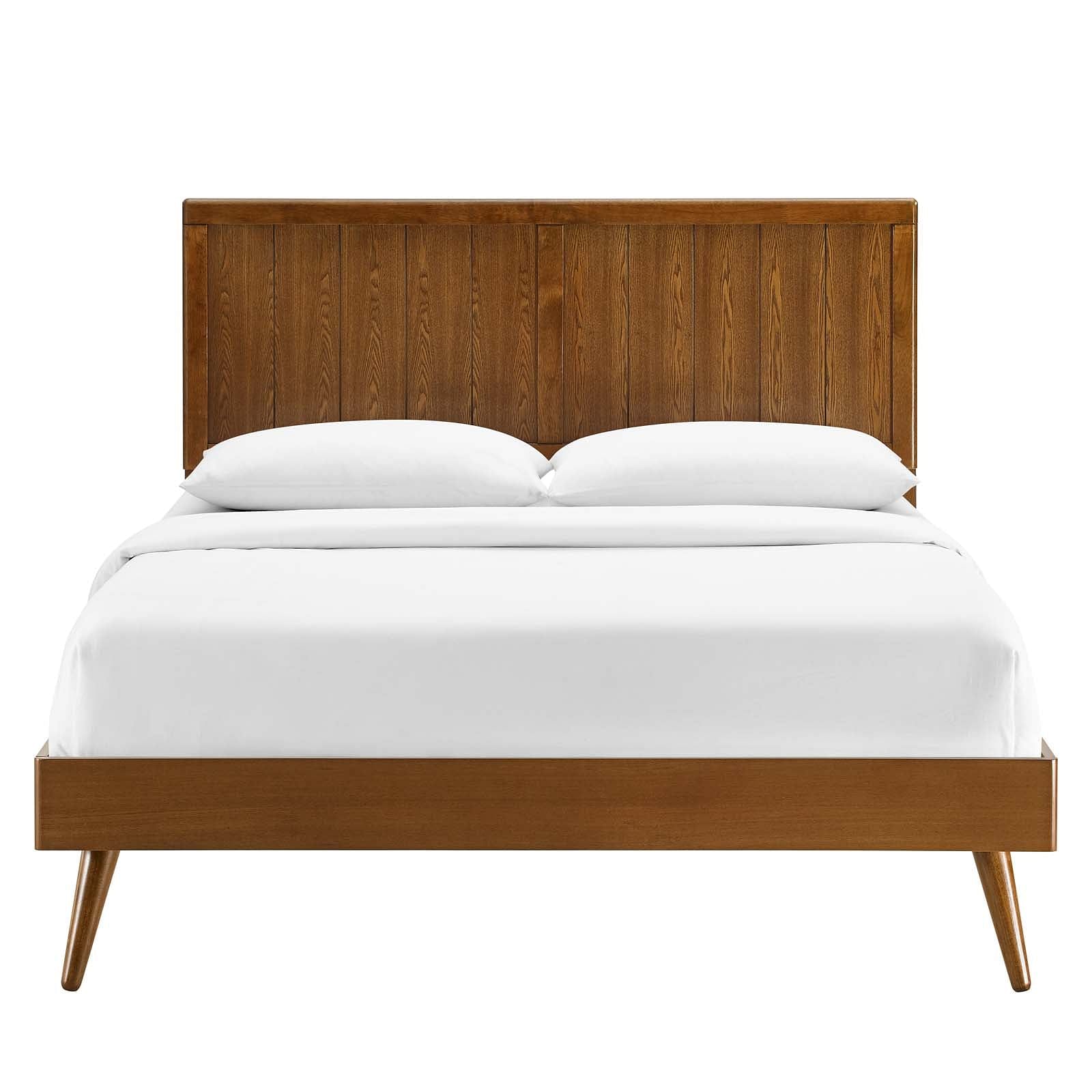 Alana Full Wood Platform Bed With Splayed Legs