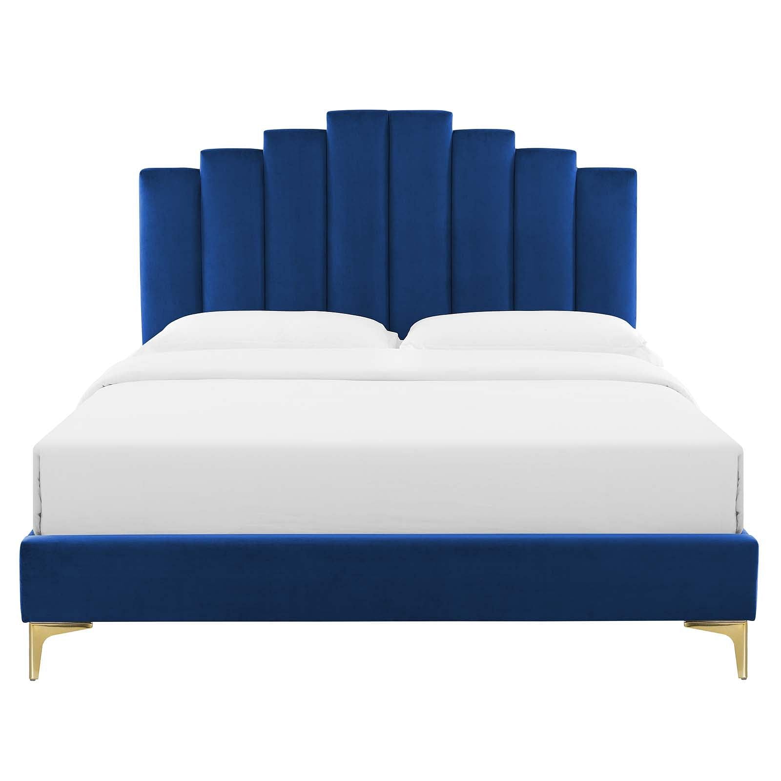 Elise Queen Performance Velvet Platform Bed