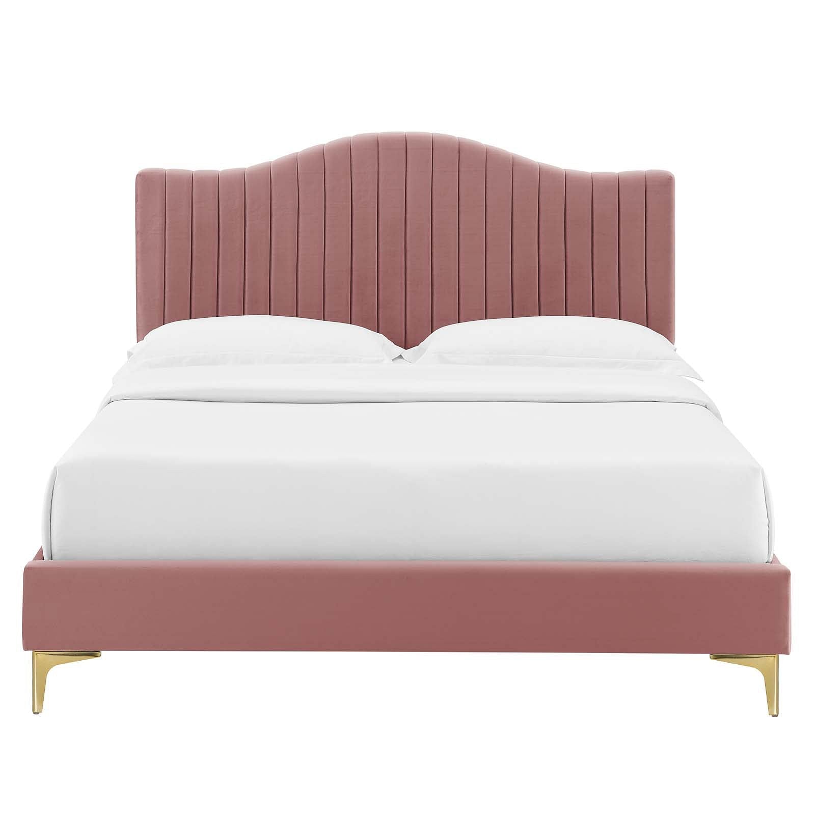 Juniper Channel Tufted Performance Velvet Queen Platform Bed