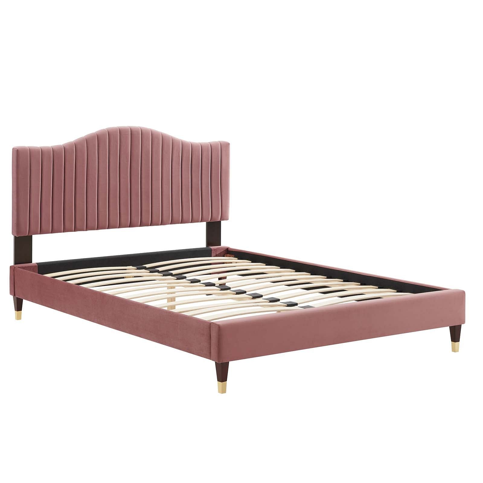 Juniper Channel Tufted Performance Velvet Twin Platform Bed