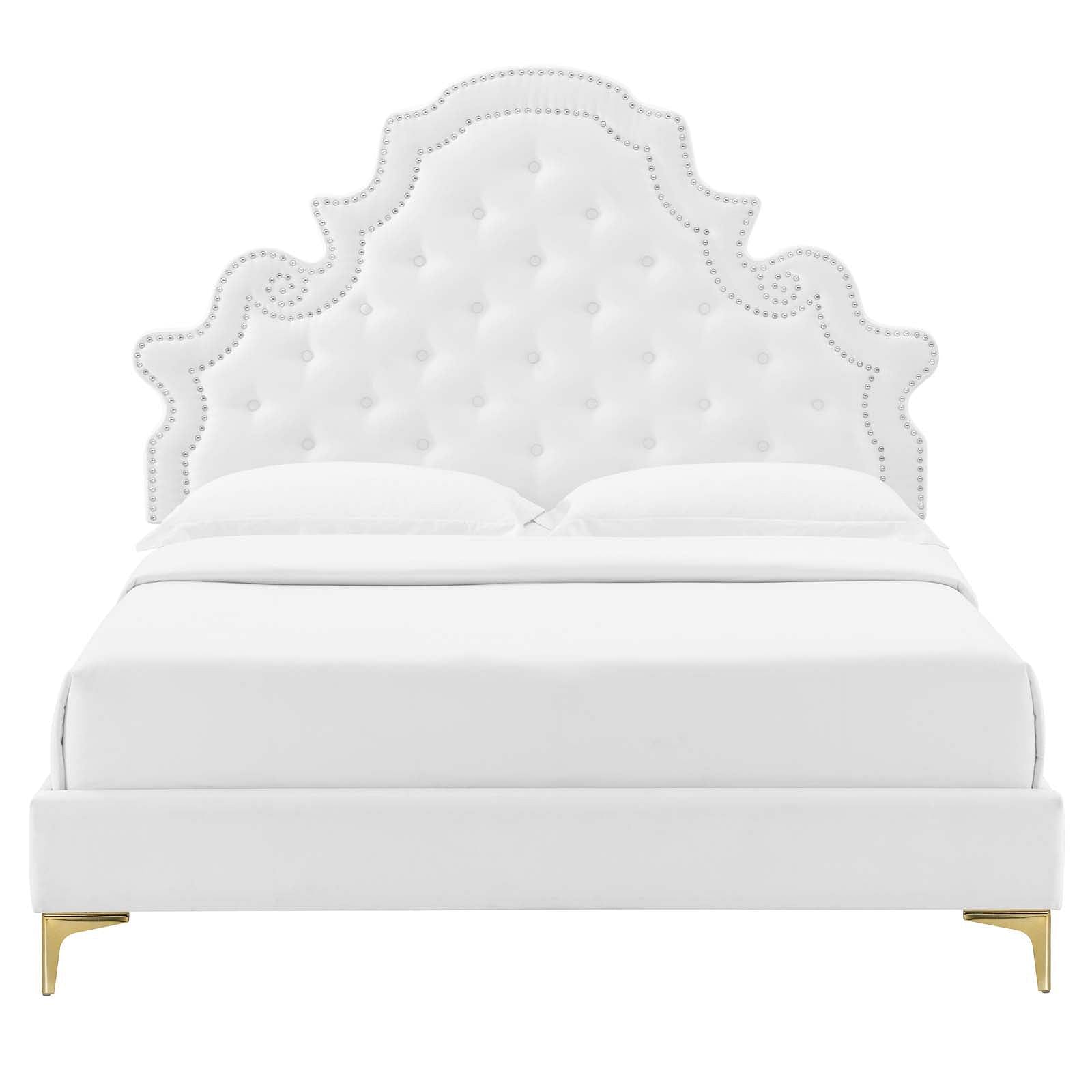 Gwyneth Tufted Performance Velvet Queen Platform Bed