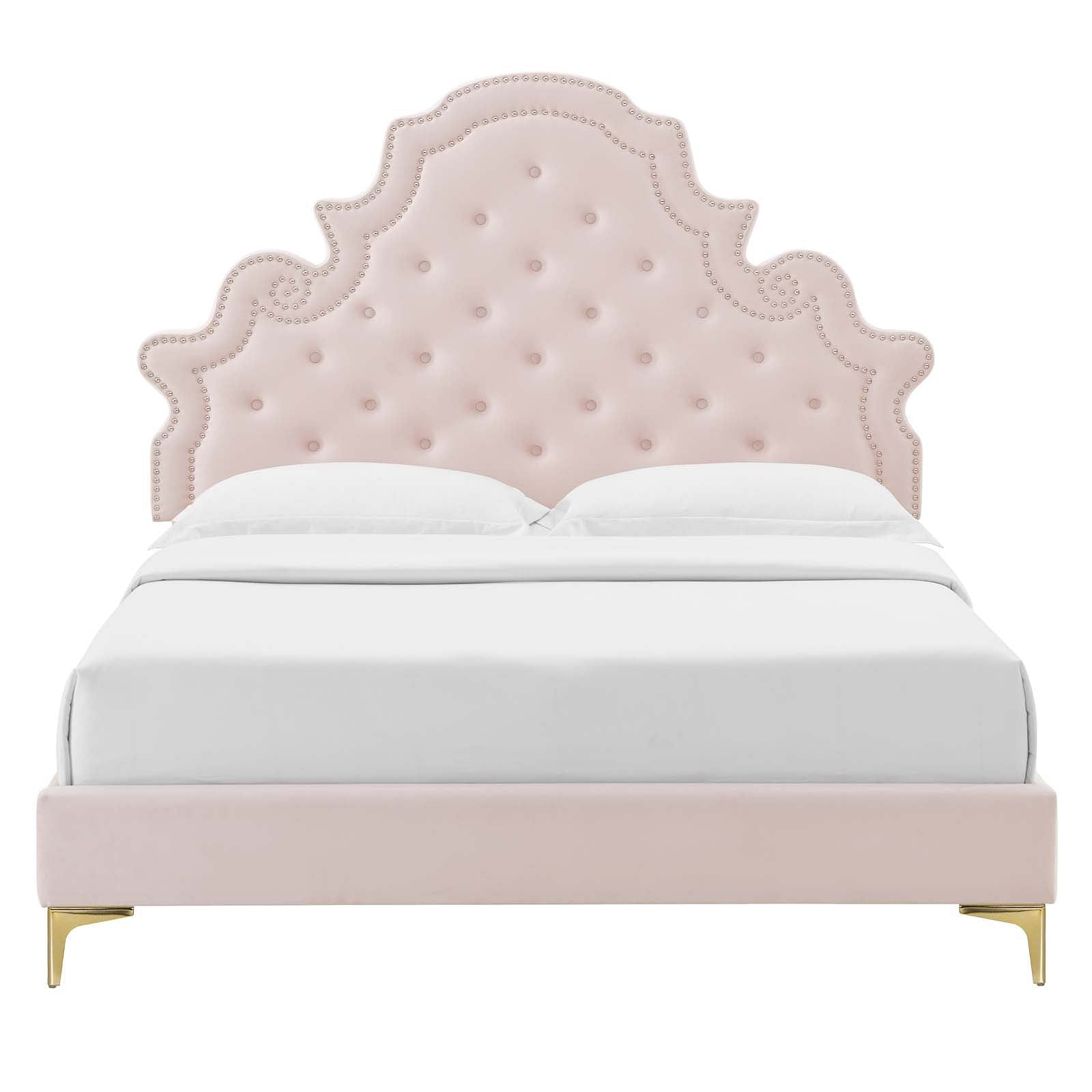 Gwyneth Tufted Performance Velvet Twin Platform Bed