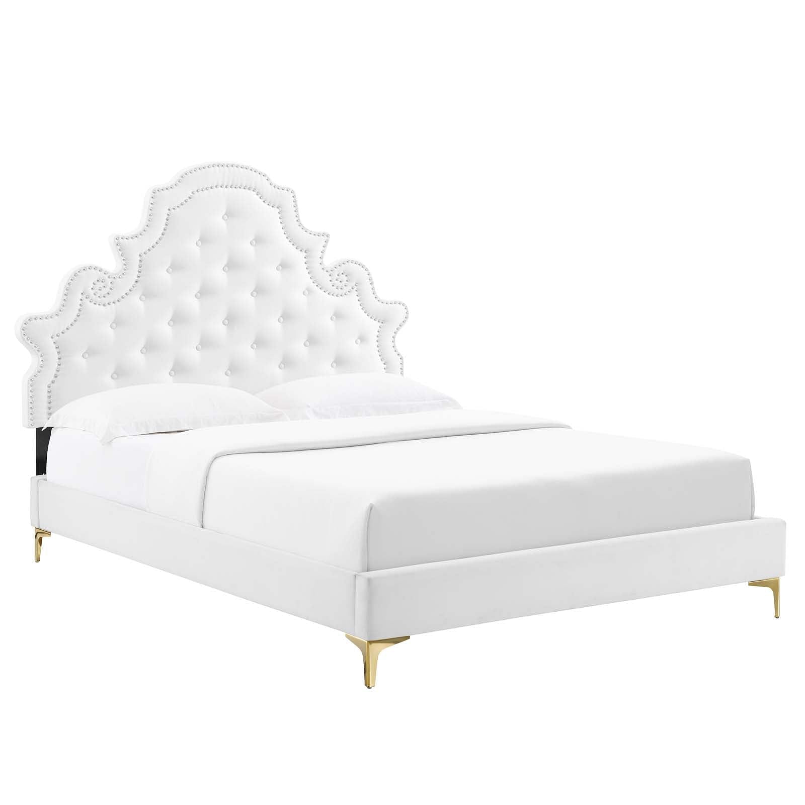 Gwyneth Tufted Performance Velvet Full Platform Bed