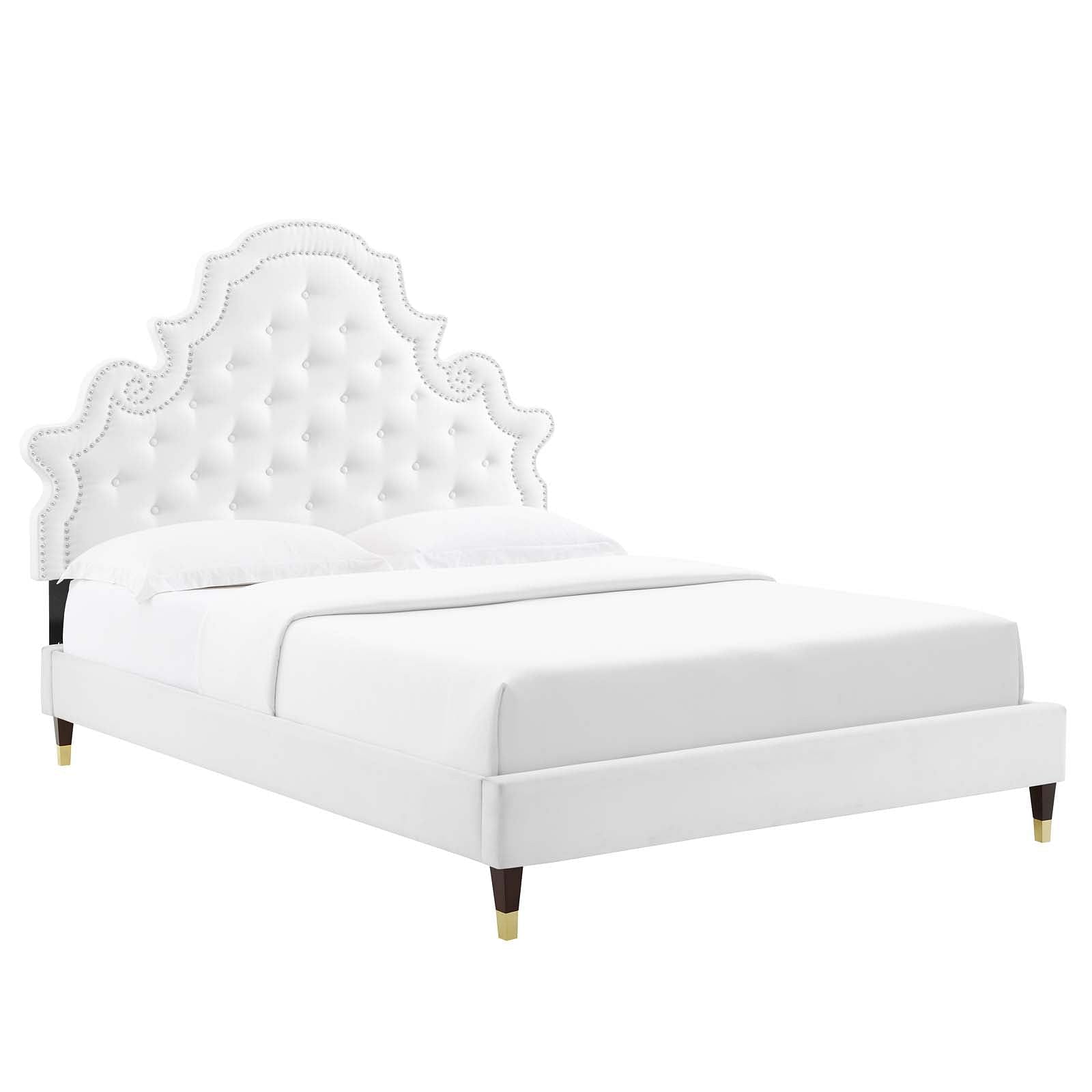 Gwyneth Tufted Performance Velvet Full Platform Bed