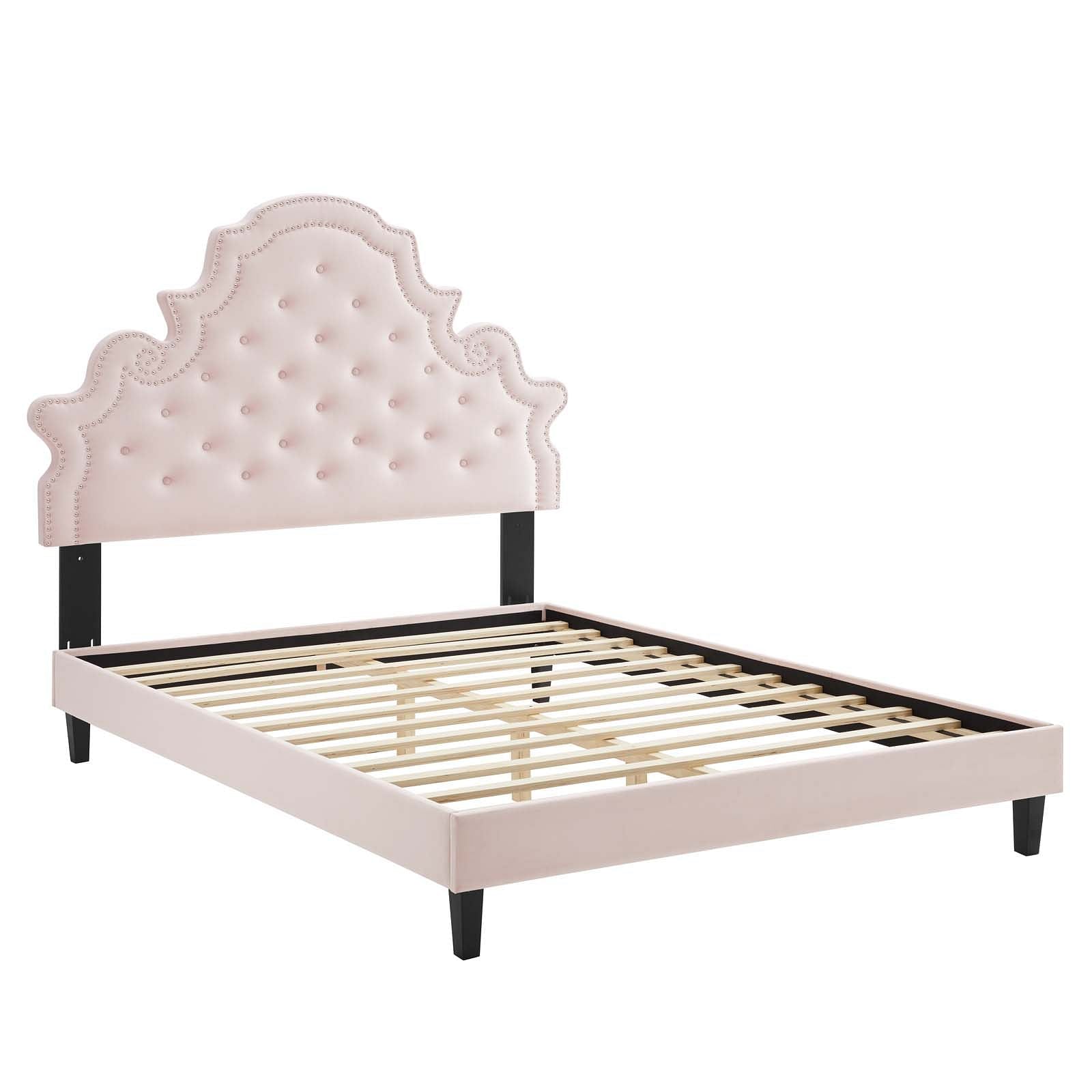 Gwyneth Tufted Performance Velvet Full Platform Bed