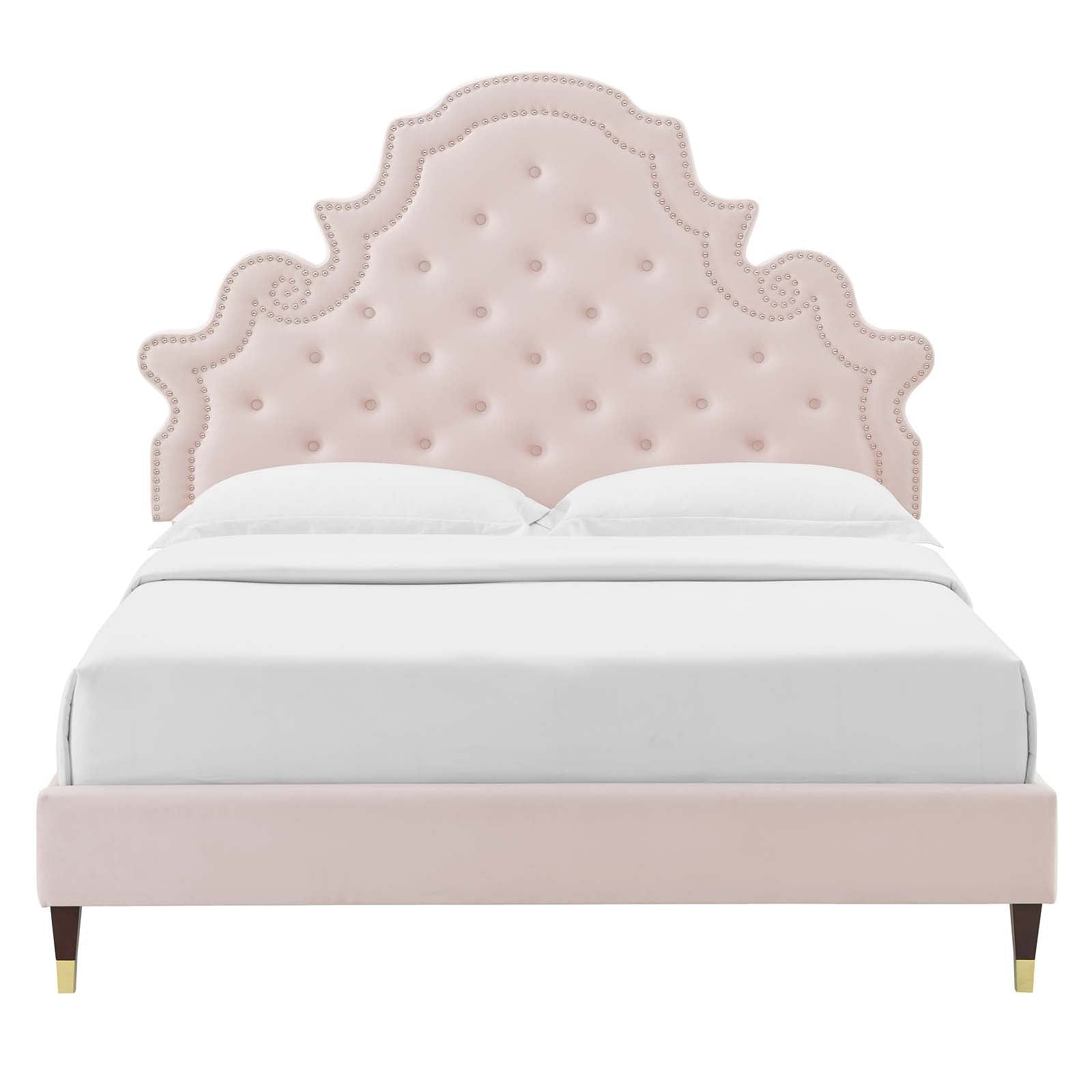 Gwyneth Tufted Performance Velvet King Platform Bed