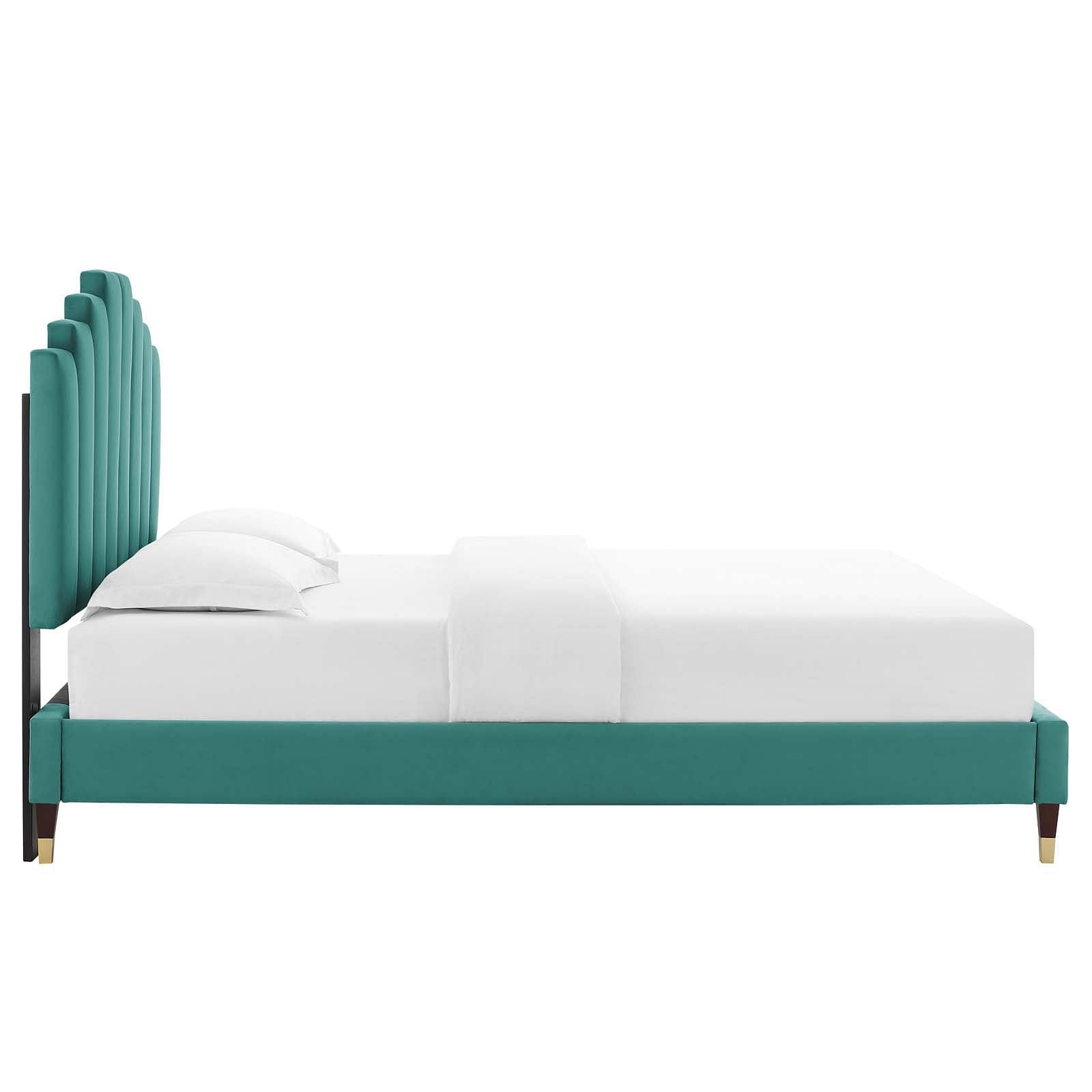 Elise Full Performance Velvet Platform Bed