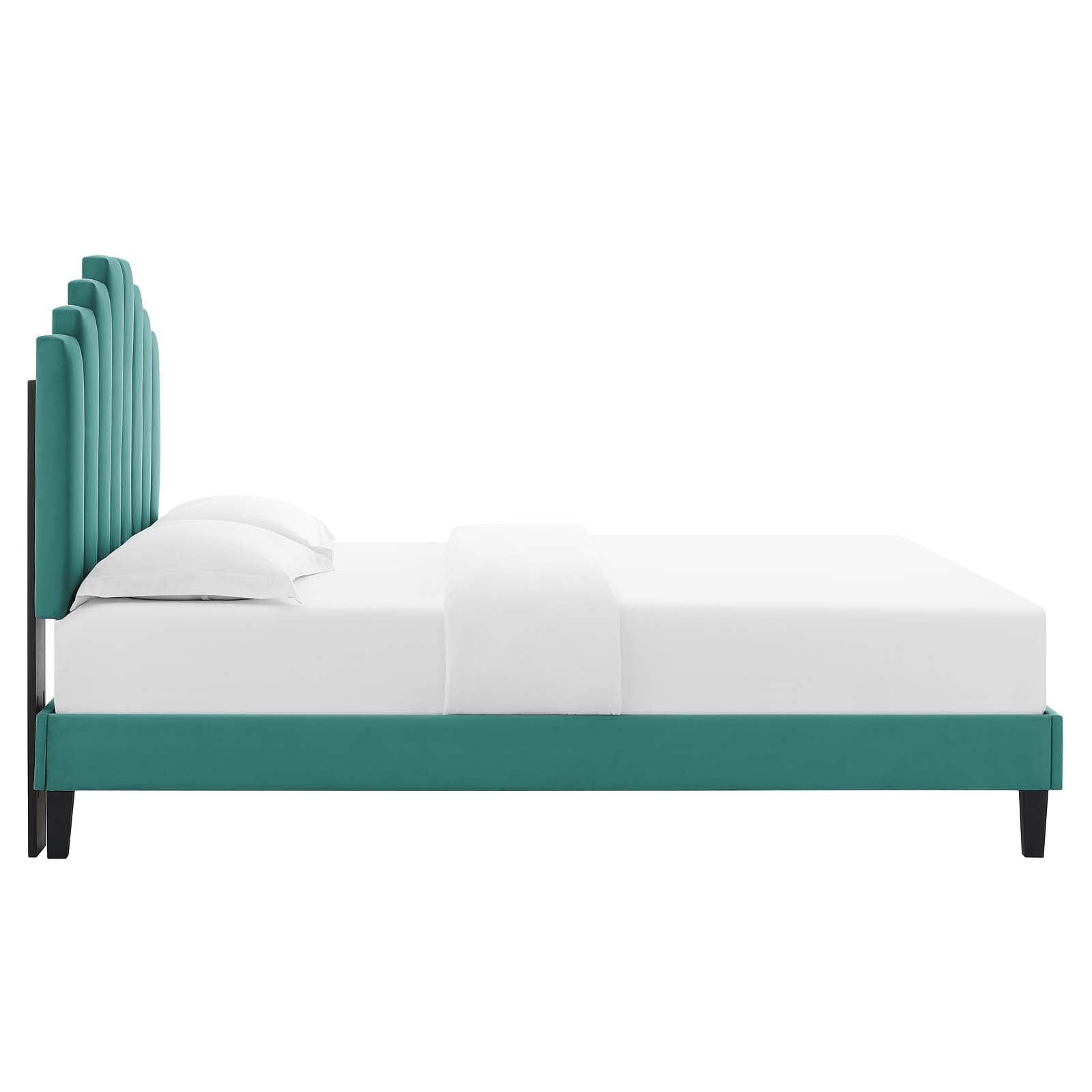 Elise Twin Performance Velvet Platform Bed