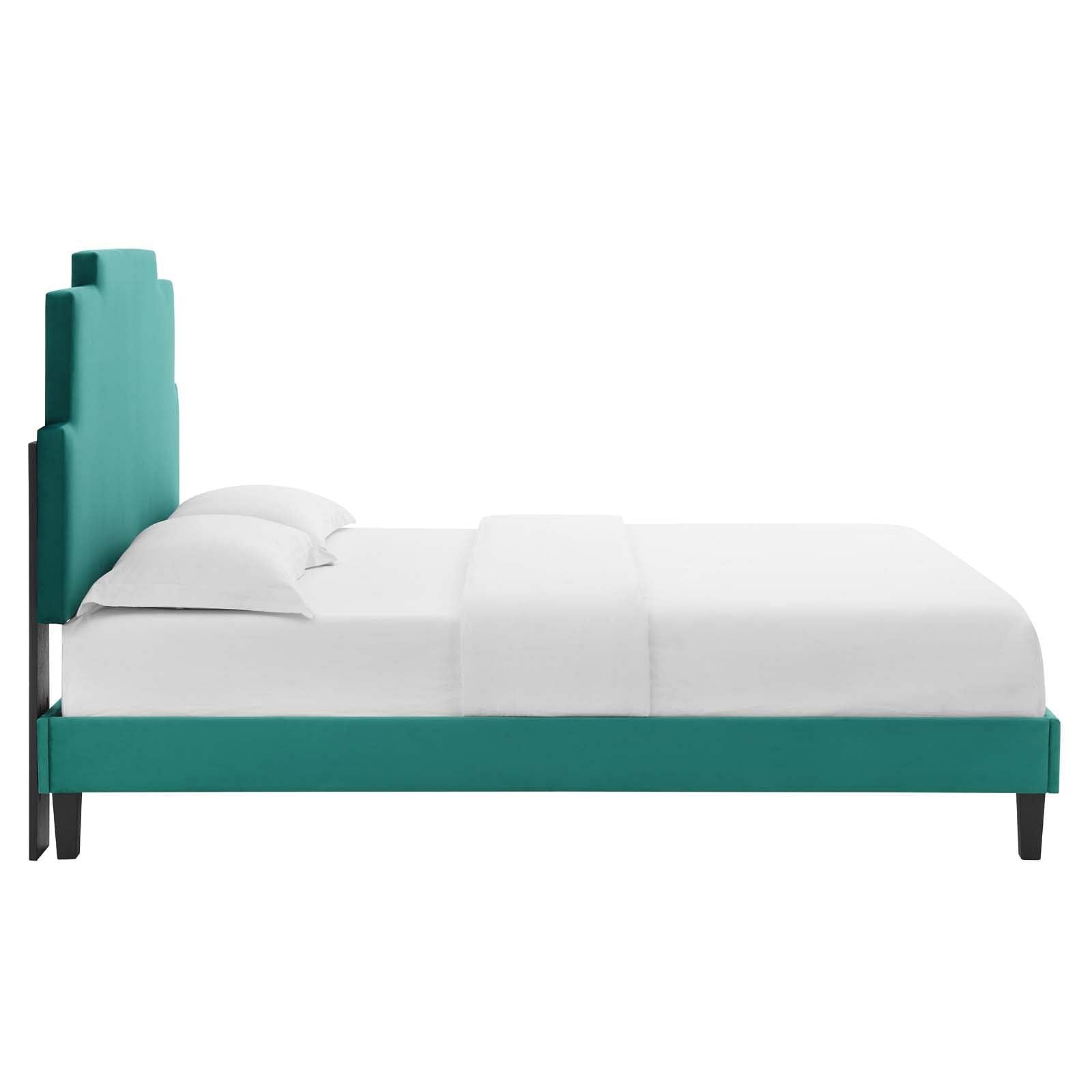 Lindsey Performance Velvet Full Platform Bed