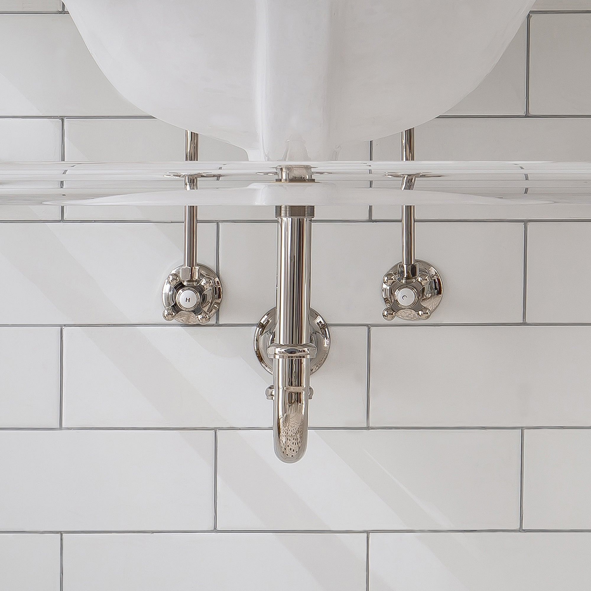Embassy 30 Inch Wide Single Wash Stand and P-Trap included in Polished Nickel (PVD) Finish