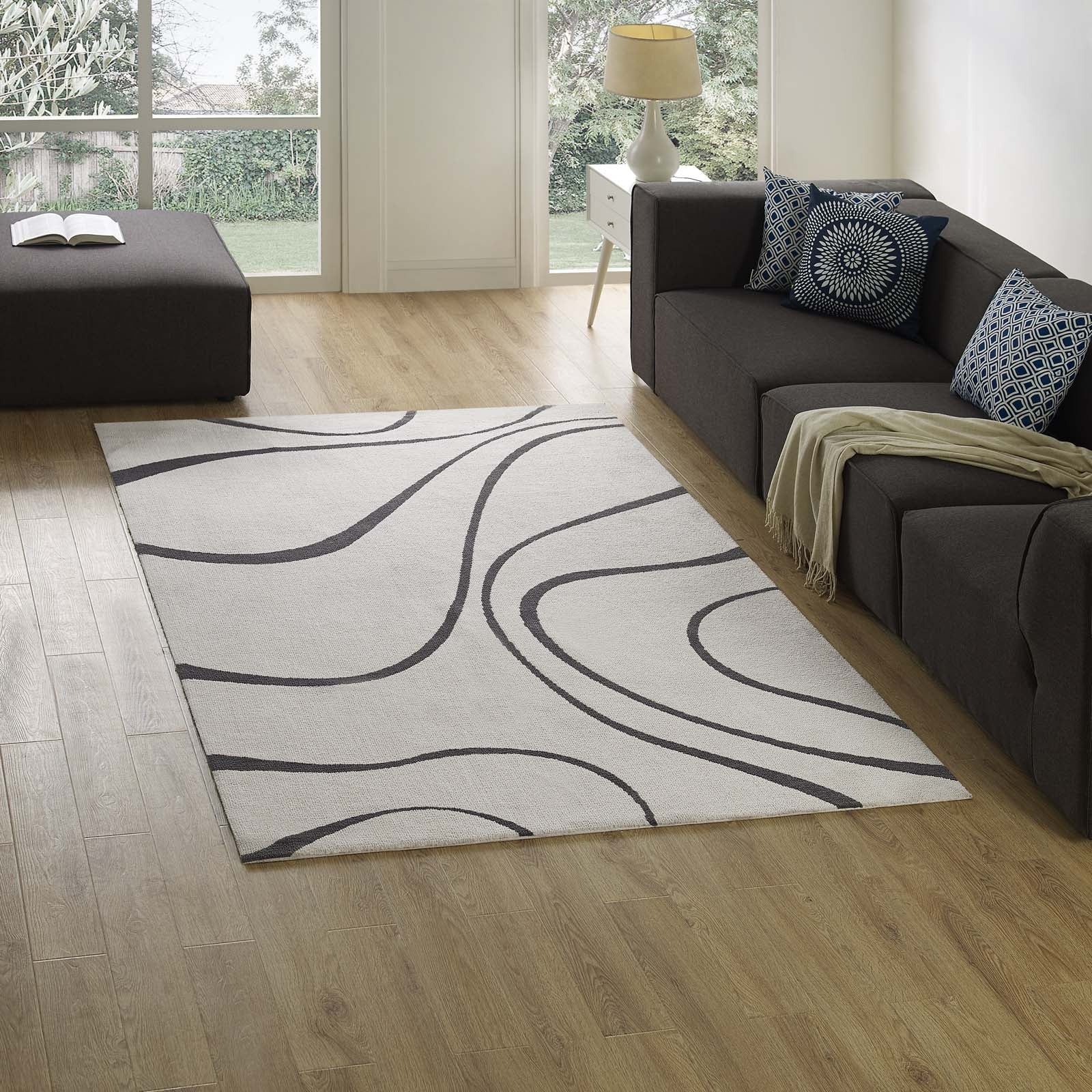 Therese Abstract Swirl 5x8 Area Rug