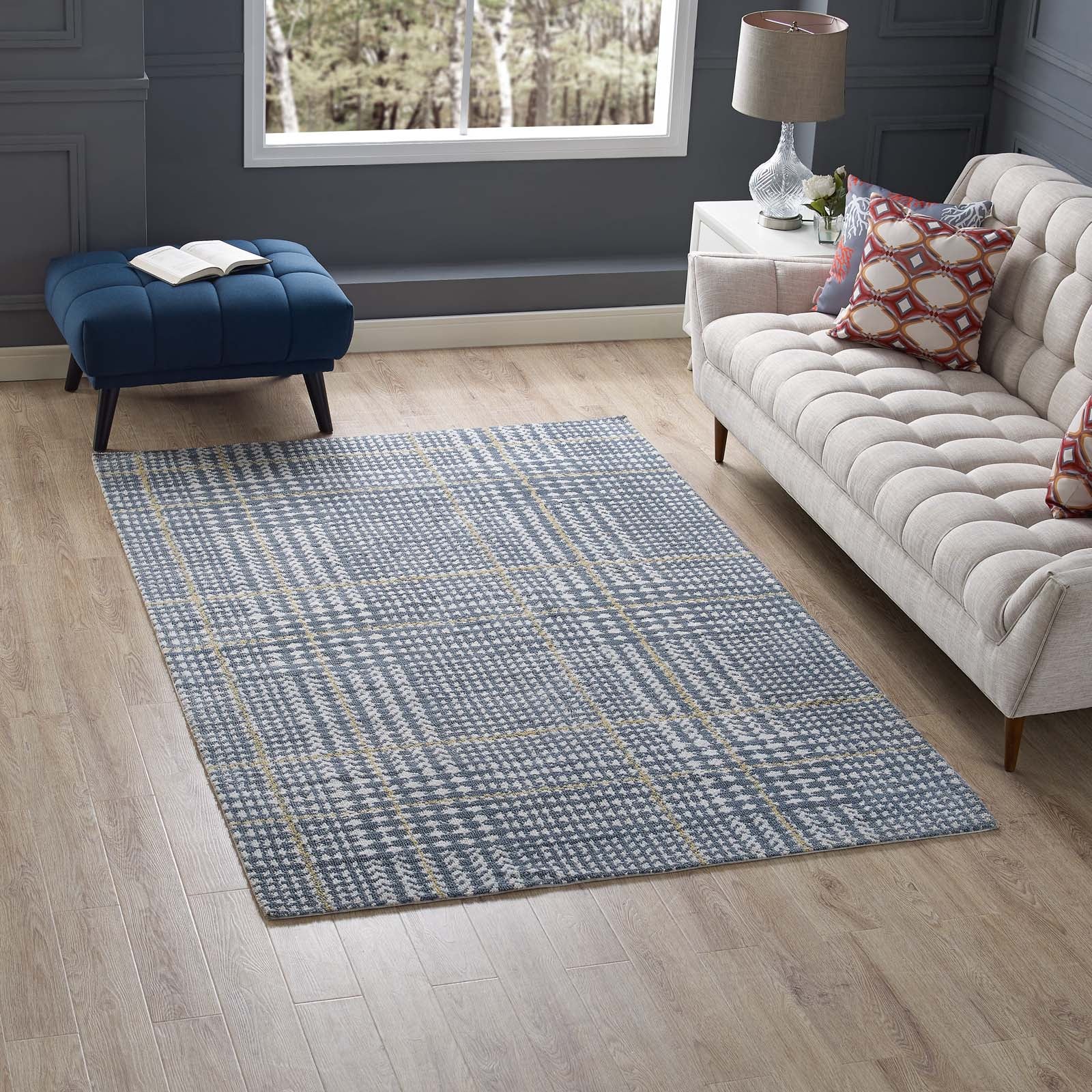 Kaja Abstract Plaid 5x8 Area Rug