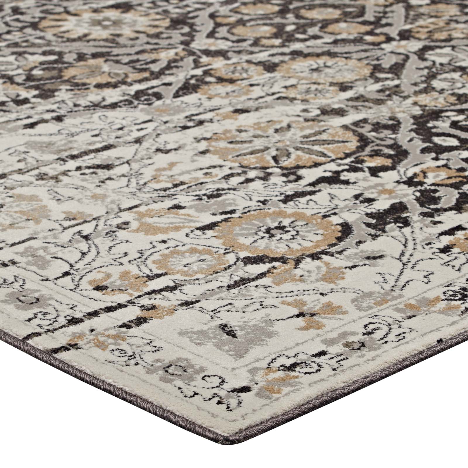 Ganesa Distressed Diamond Floral
Lattice 8x10 Area Rug