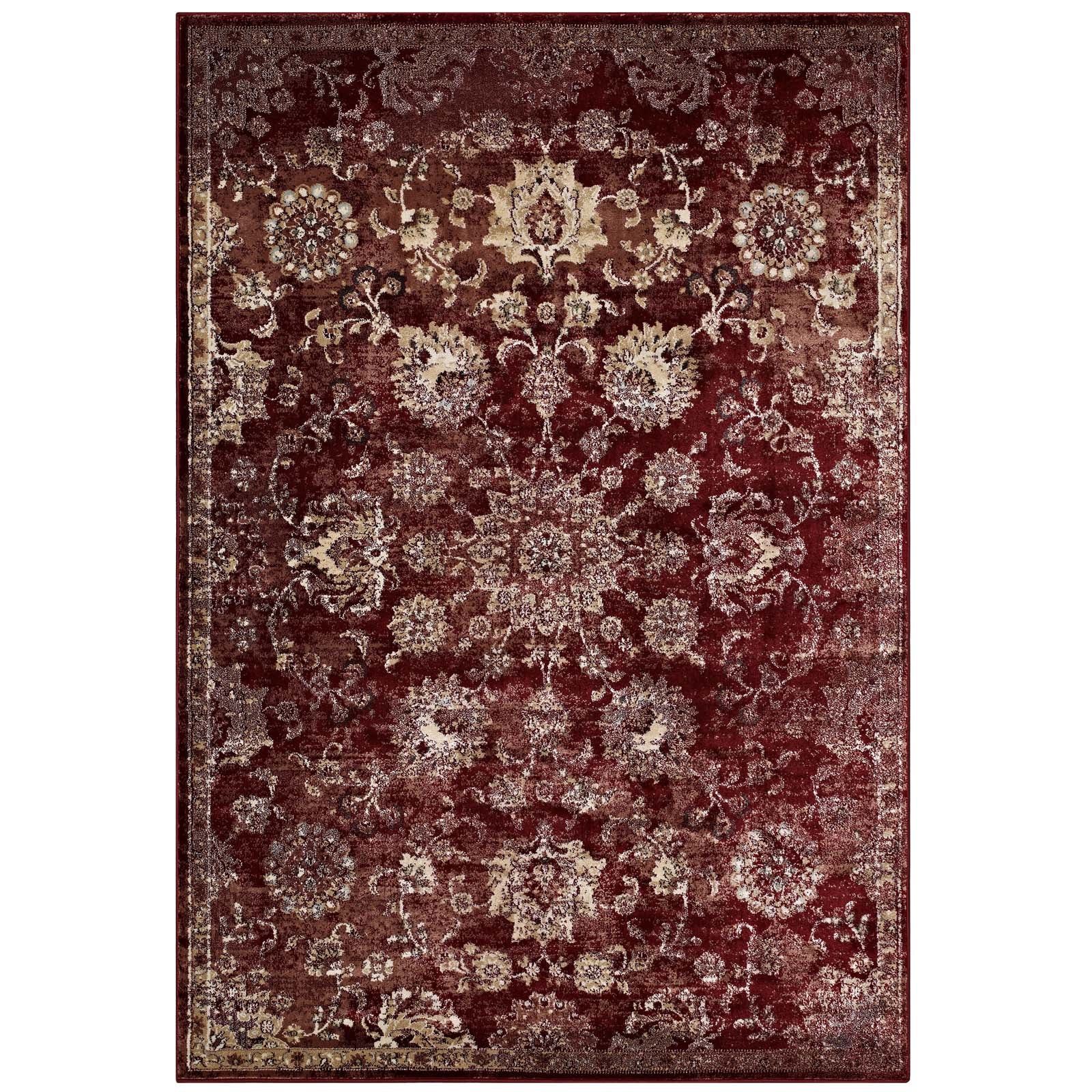 Cynara Distressed Floral Persian
Medallion 5x8 Area Rug