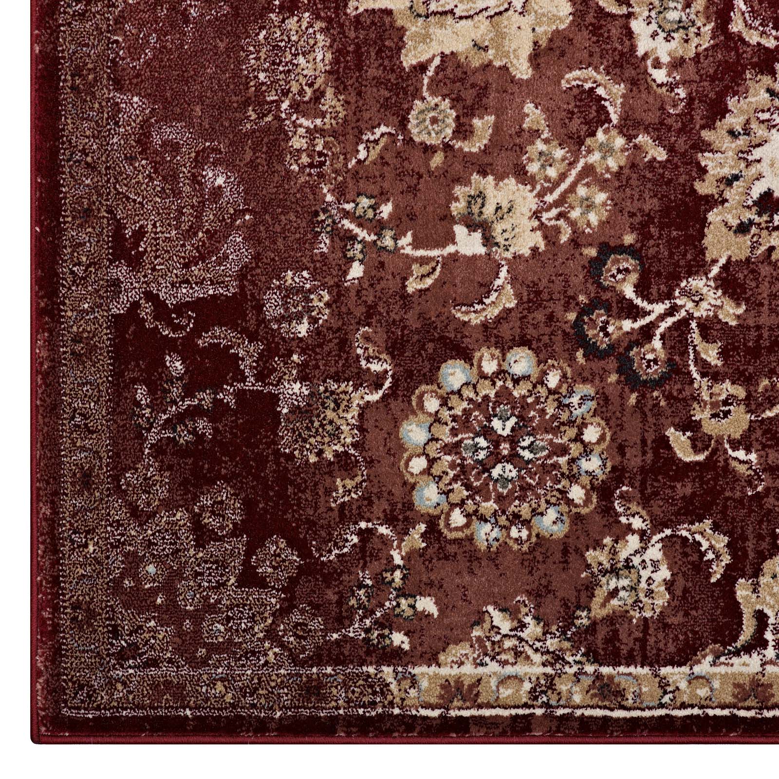 Cynara Distressed Floral Persian
Medallion 5x8 Area Rug