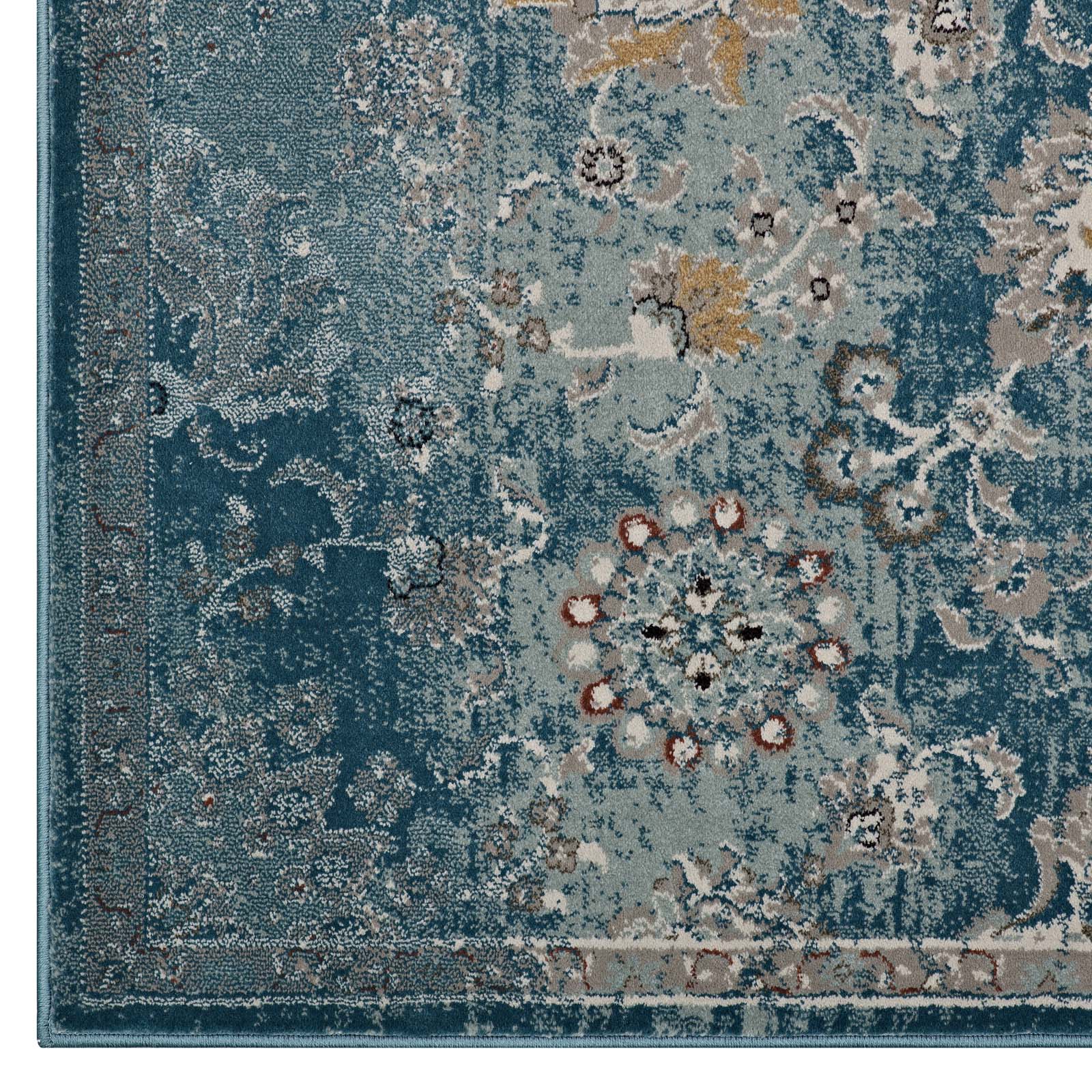 Cynara Distressed Floral Persian
Medallion 5x8 Area Rug