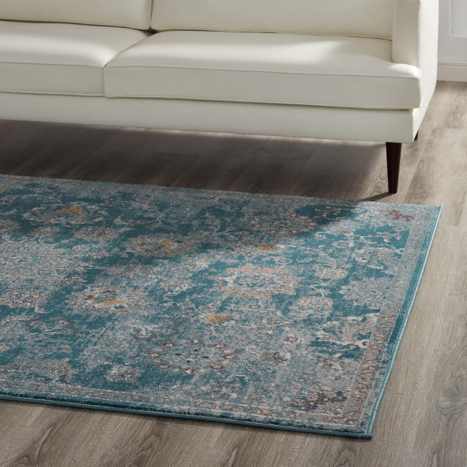 Cynara Distressed Floral Persian
Medallion 5x8 Area Rug